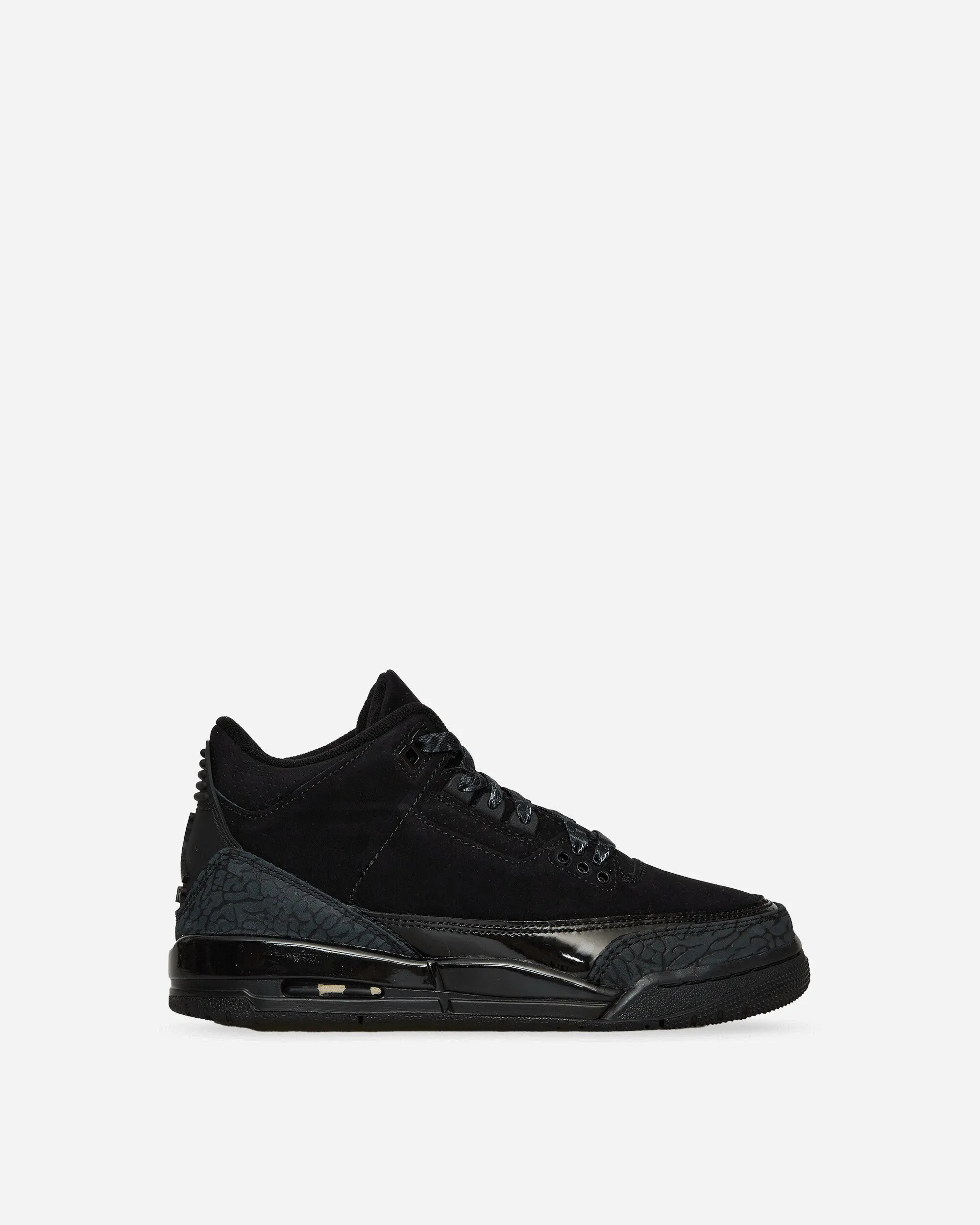 Glossy Finish Air Jordan 3 (GS) Sneakers Black Cat