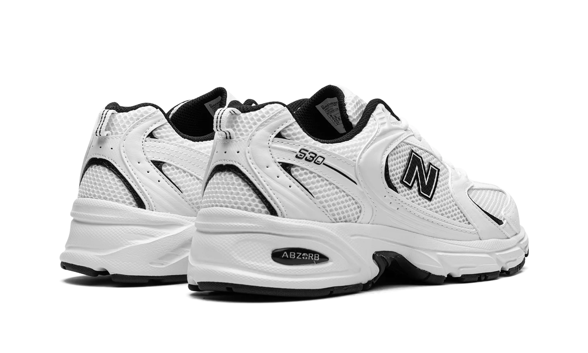 indoor running shoe features 530 "White Black"