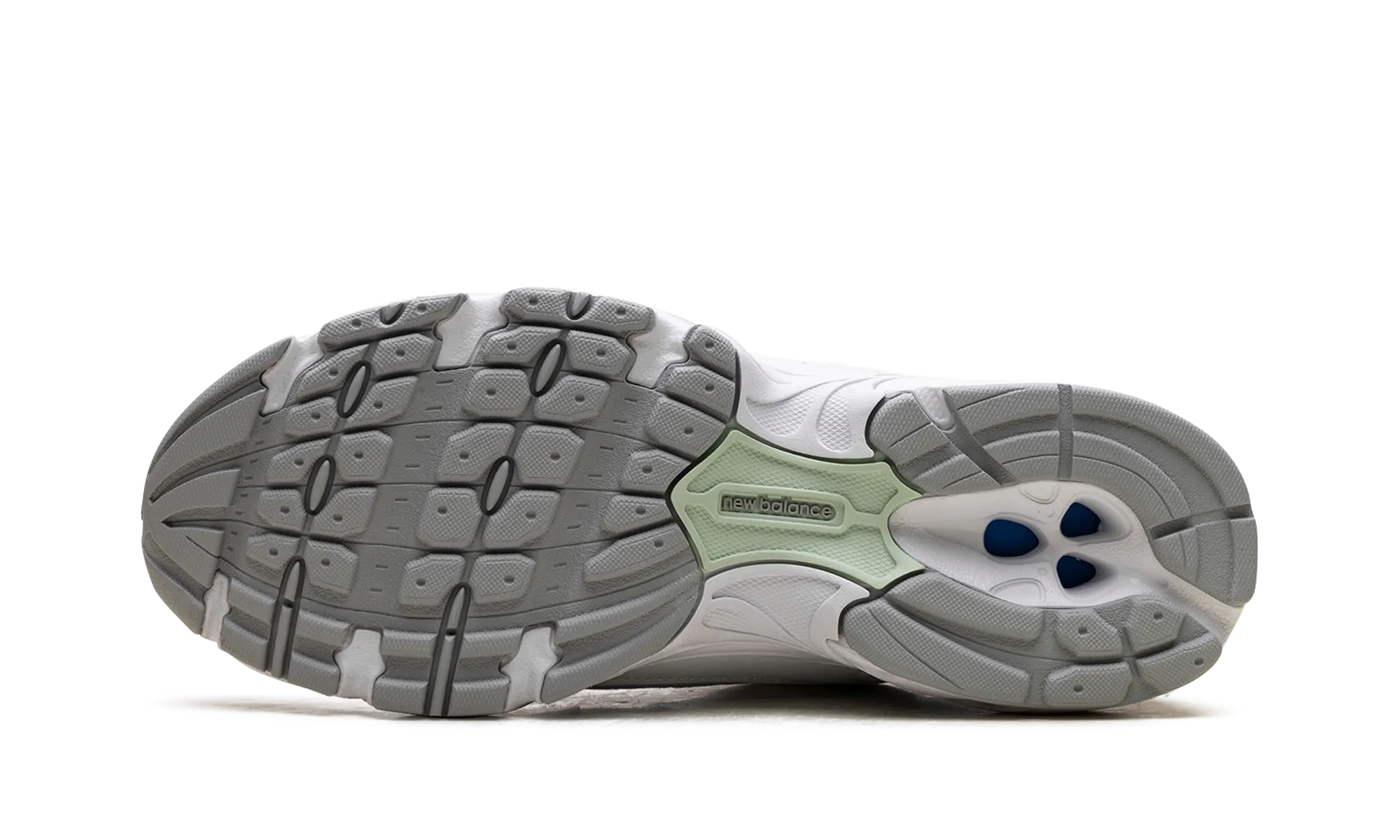 530 "White Light Chrome Blue Clay Ash" stain - resistant running wear neoprene - upper shoes