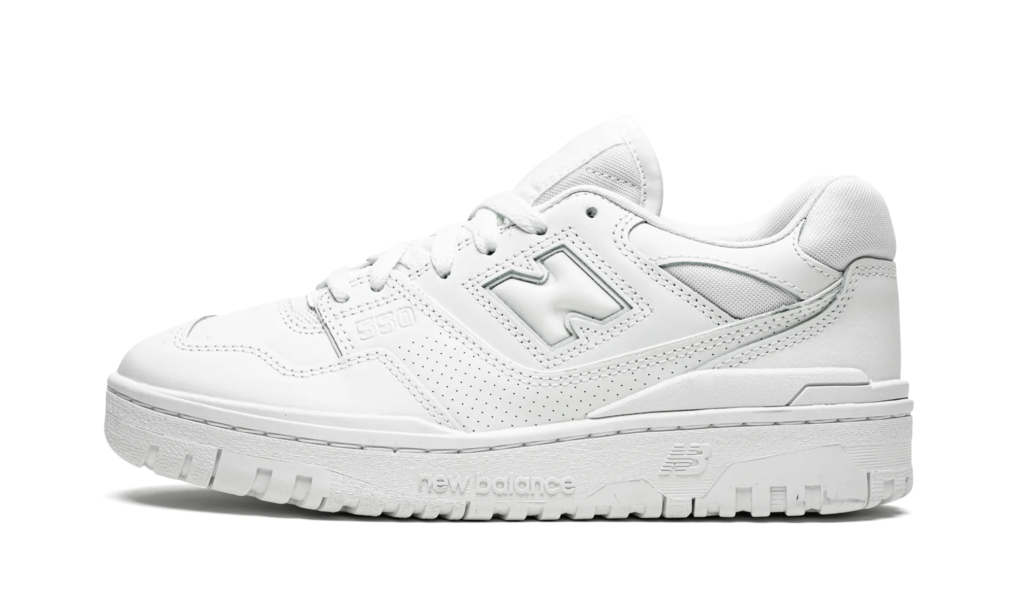 550 "Triple White" baseball shoes PU material