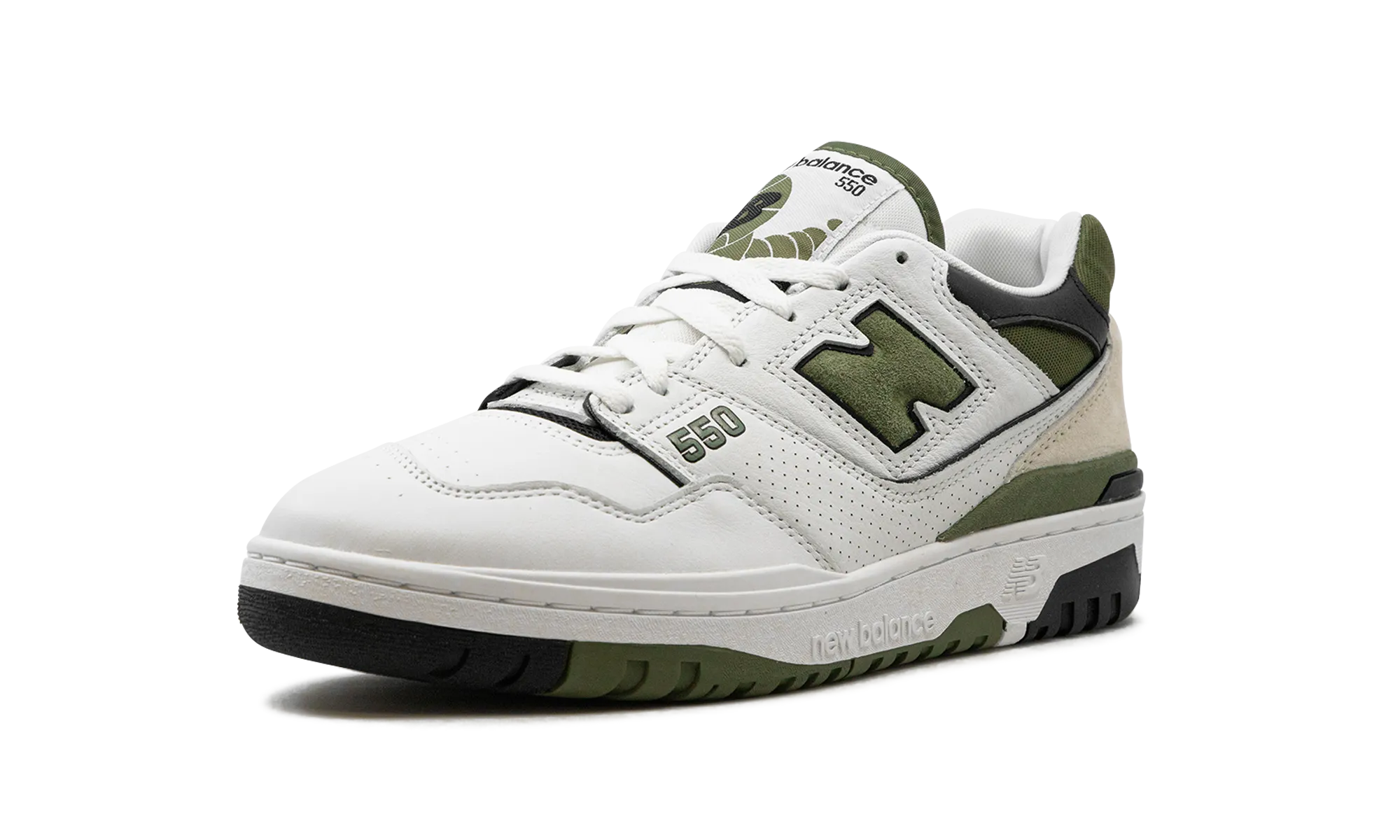 550 "White / Dark Olivine" parkour shoes Sturdy Construction