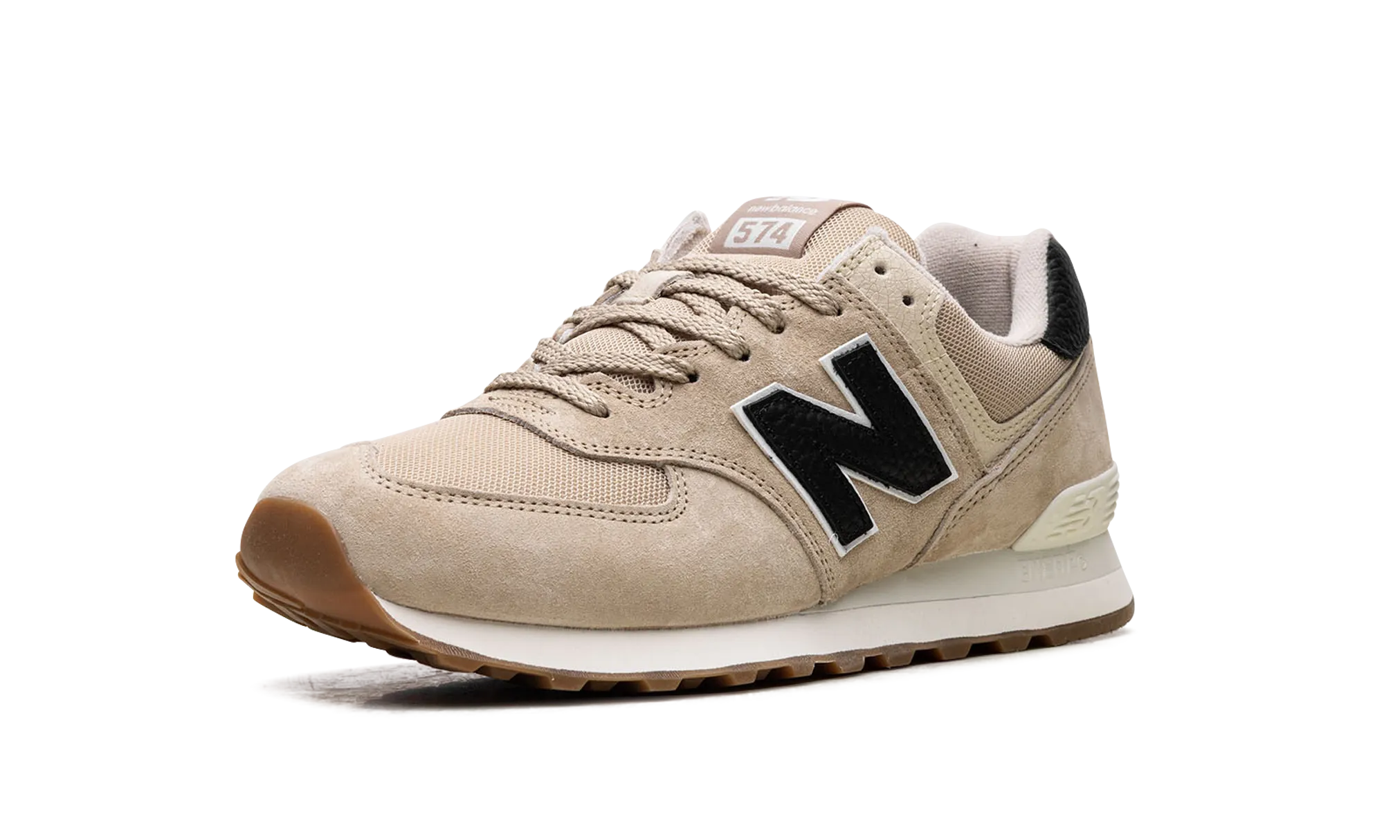 tongue morning running shoes 574 "Black / Beige"