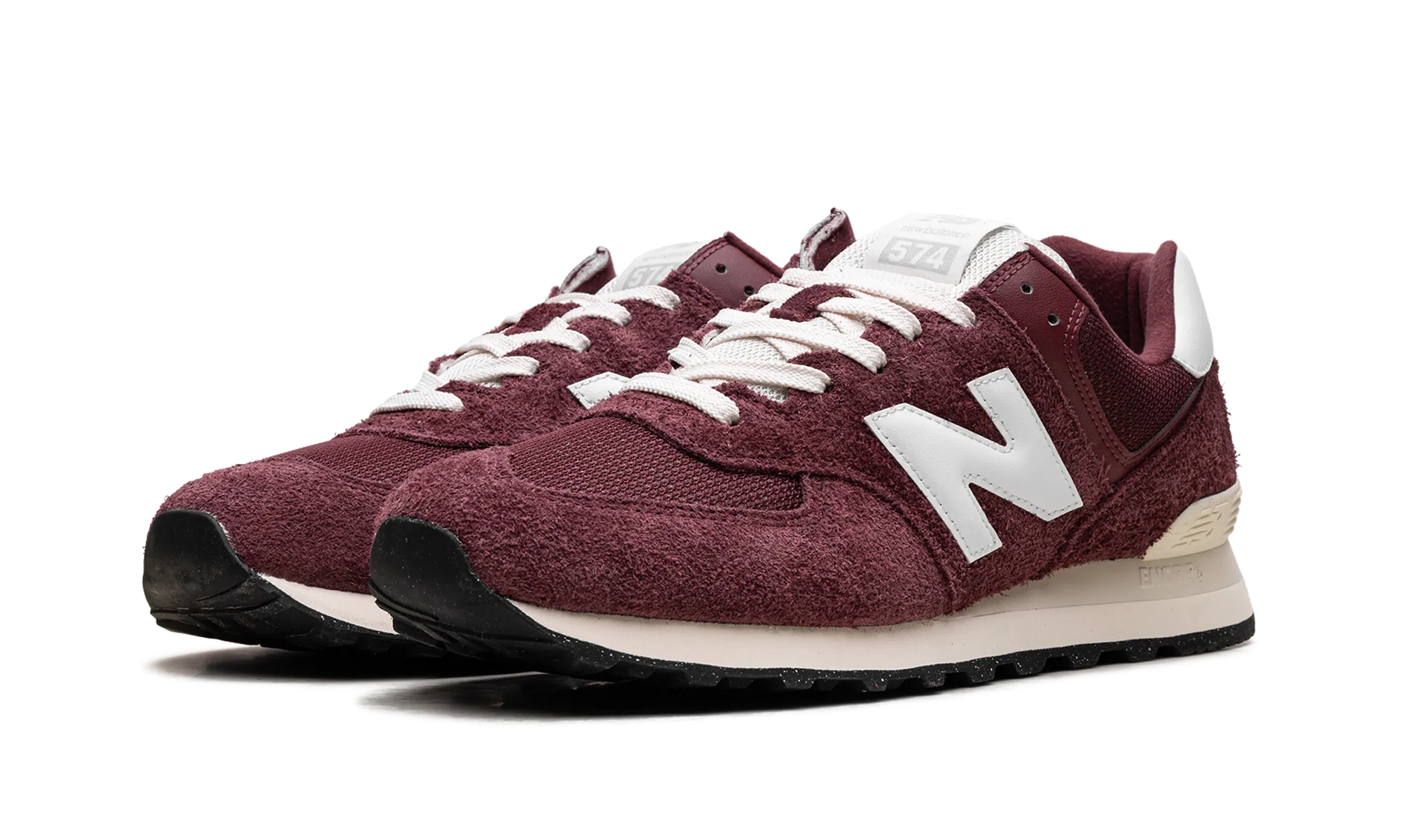 574 "Classic Crimson" running for a way to stay focused left - right specific shoes