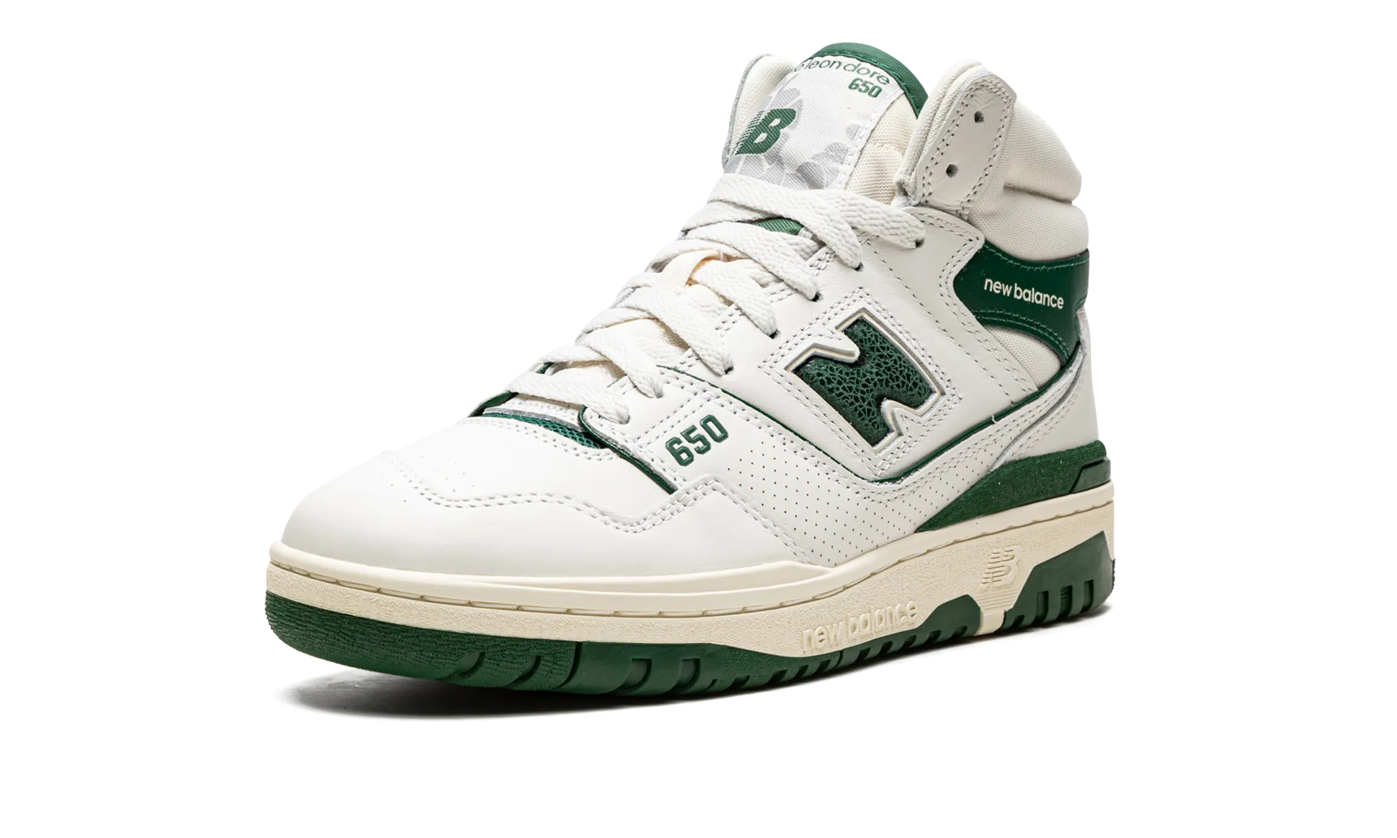 Strappy cold weather running shoes 650R "Aime Leon Dore White Green"