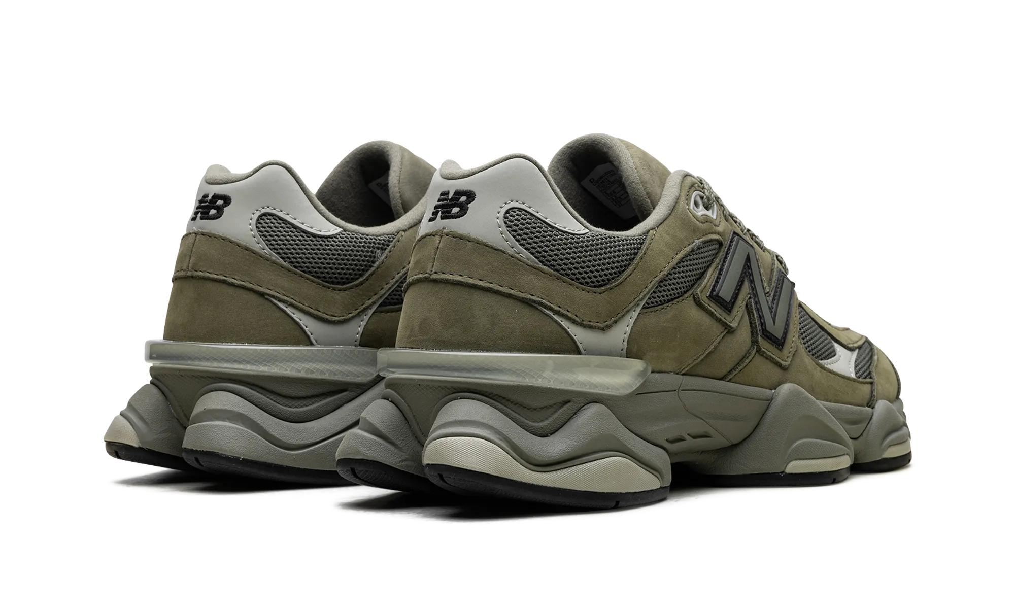 9060 "Dark Olivine" running in a pedestrian path area shoes Anti microbial
