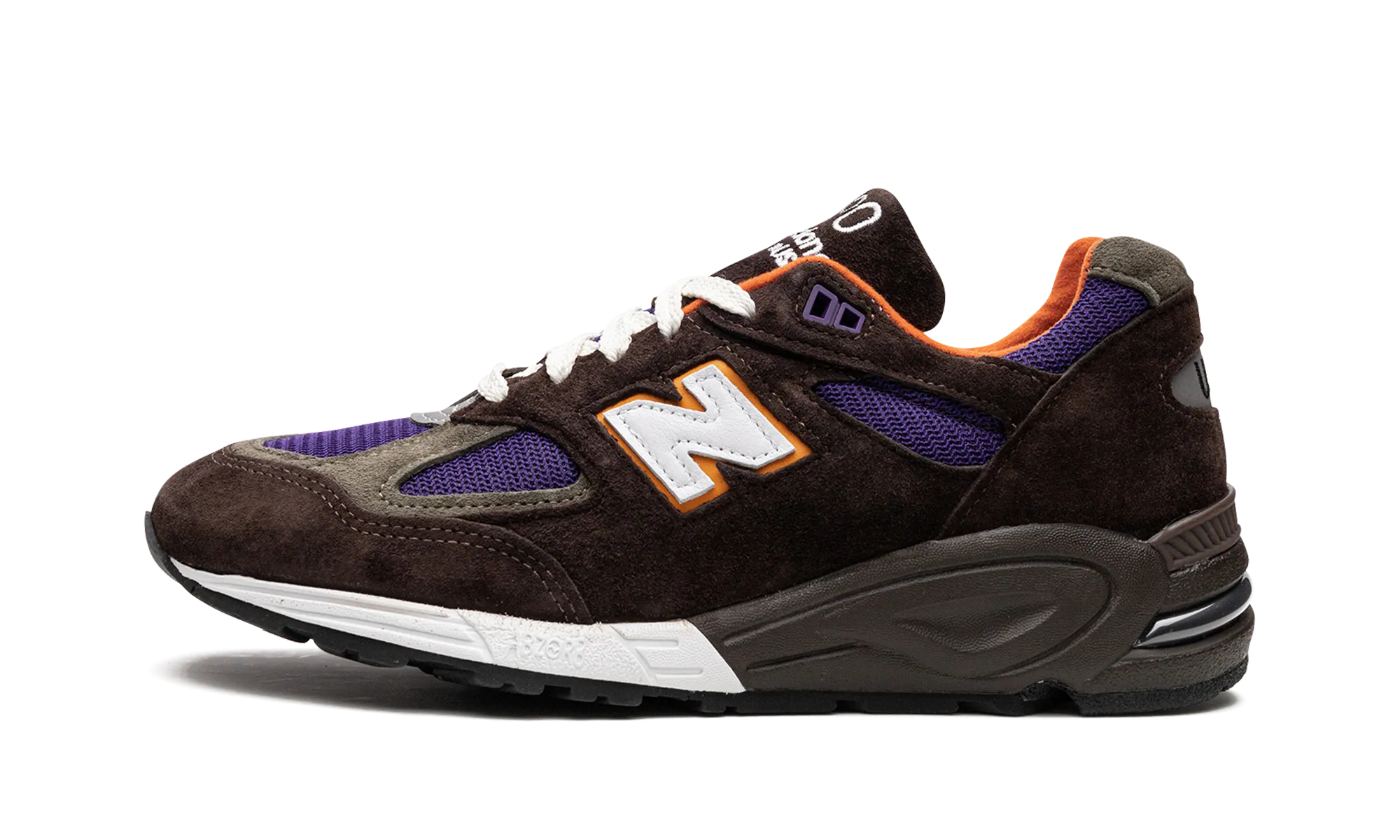 990 v2 "Brown/Orange/Purple" hybrid sole shoes