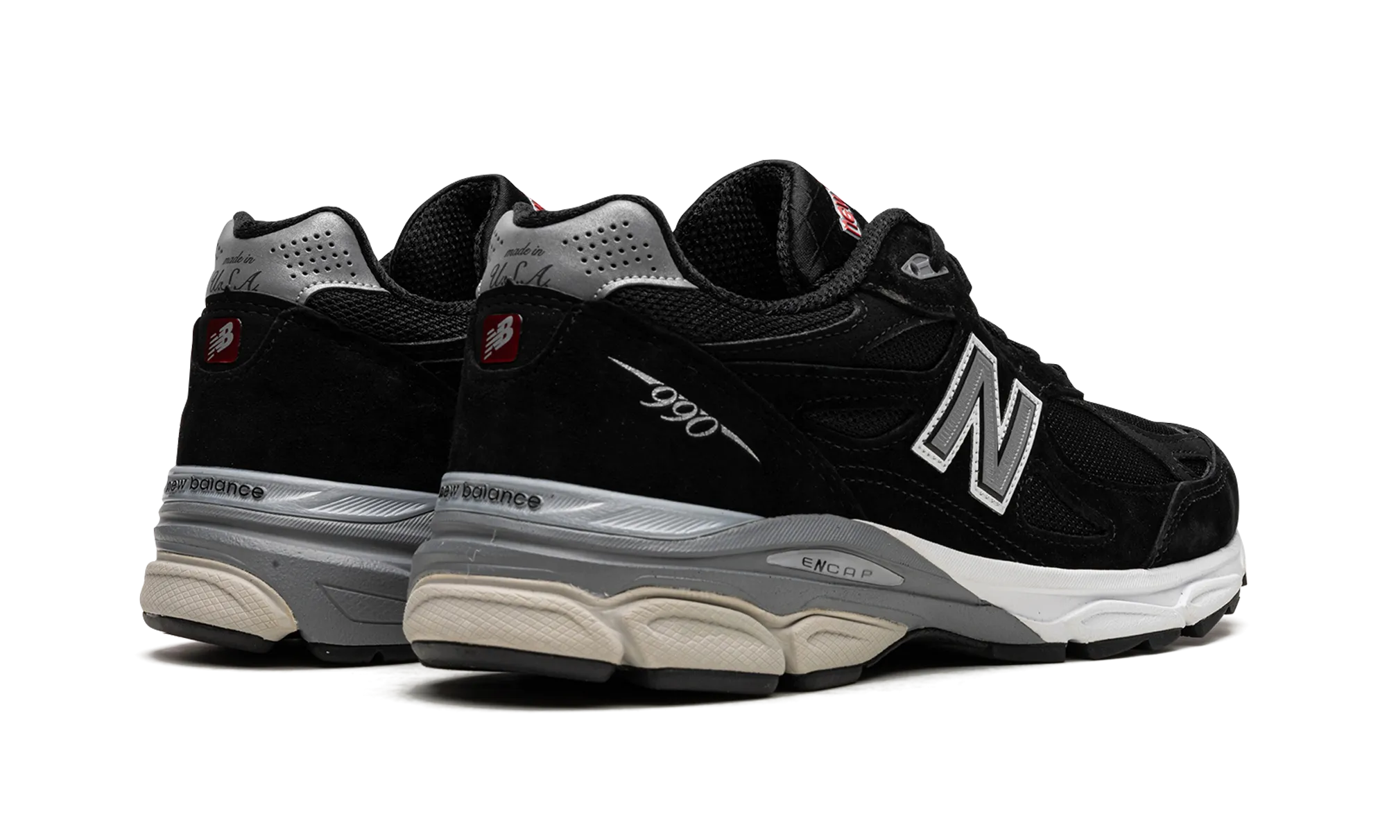 990v3 "Black / White" QuickDryFabric running shoes for treadmill users