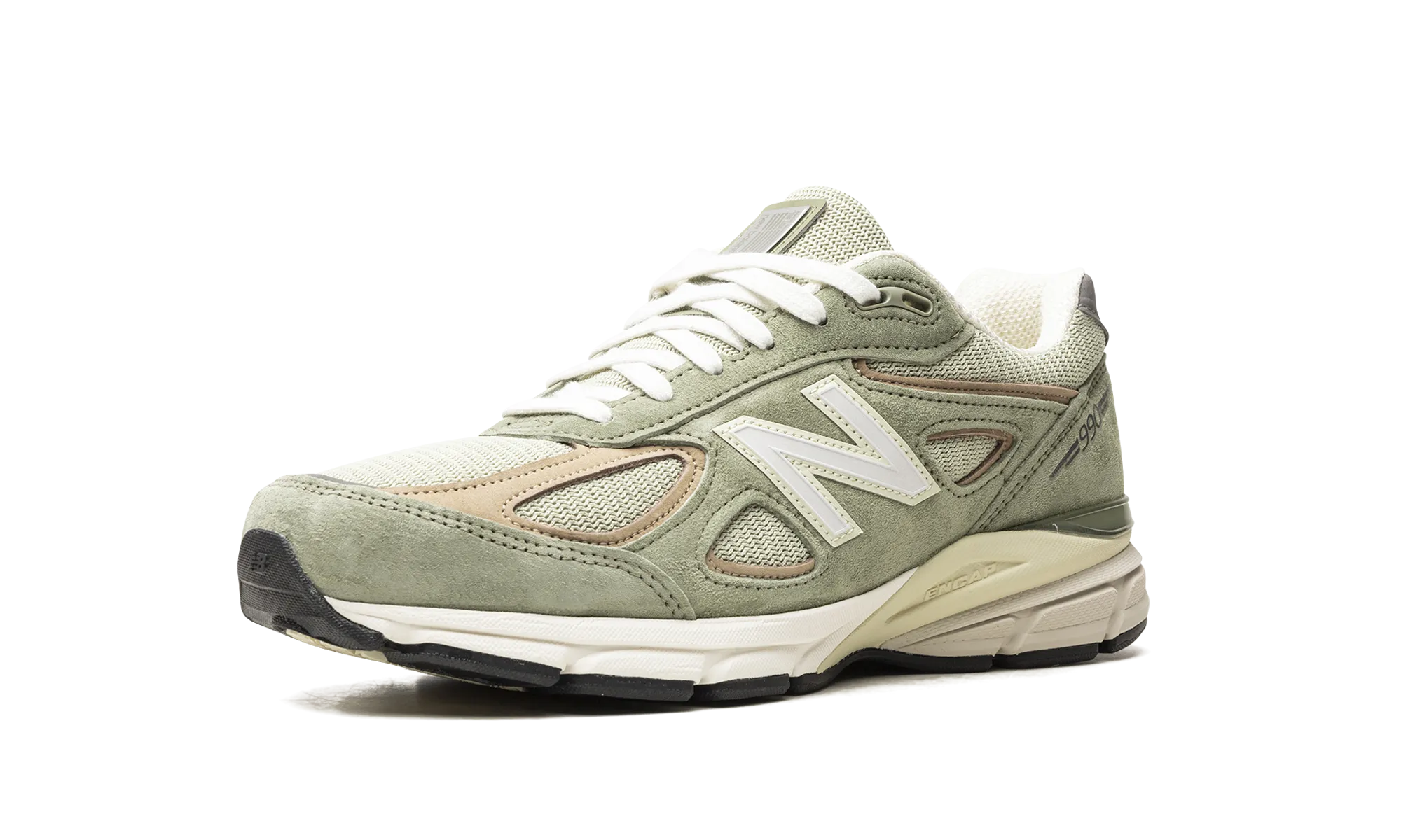990v4 "Olive" heel - cushion running shoes endurance training shoe fitness