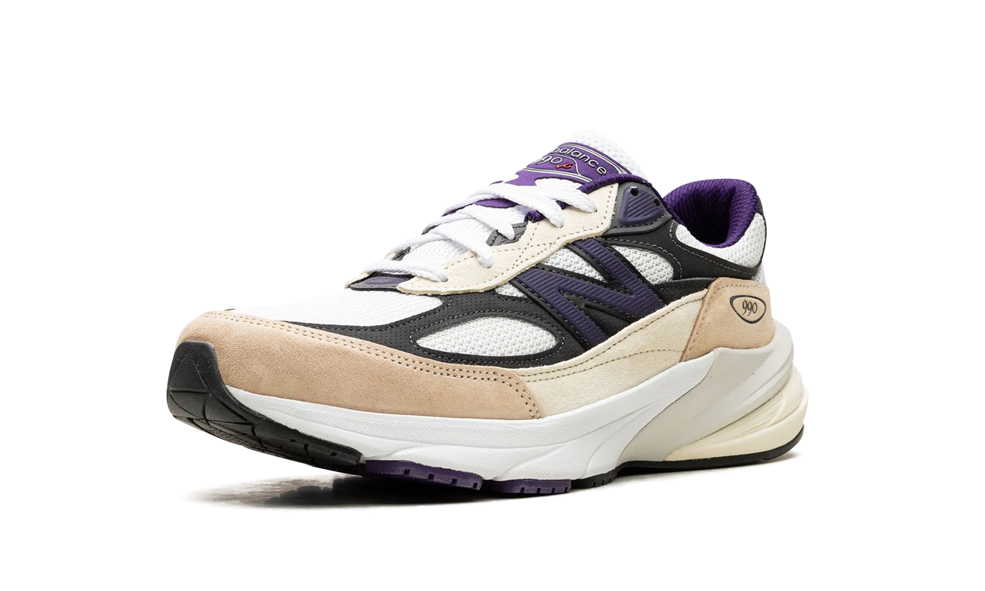 casual runner shoes high - mileage shoe endurance 990v6 "Made In USA - Teddy Santis White Black Plum"