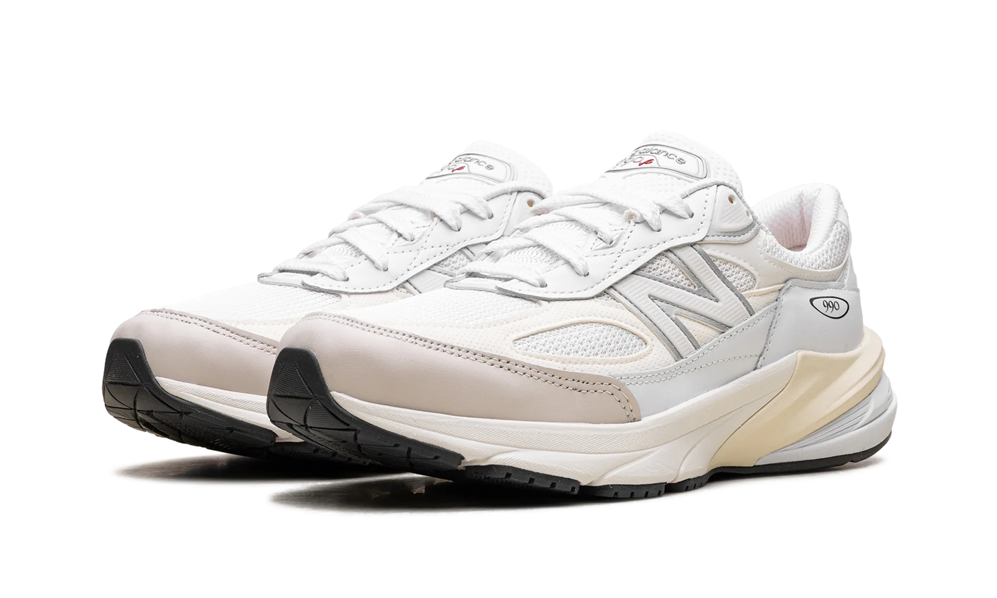 990v6 "Made in USA - White Sea Salt" heel - strike shoes elastic materials