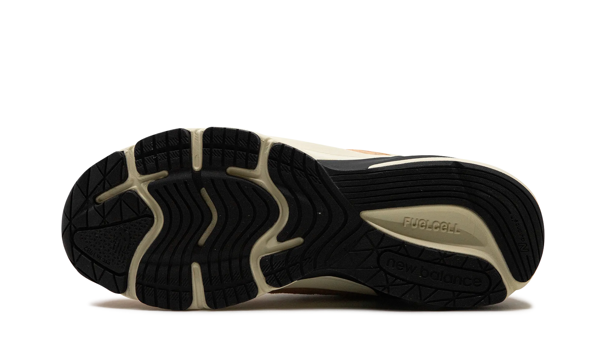 990v6 "Sepia Stone" running with a Velcro closure