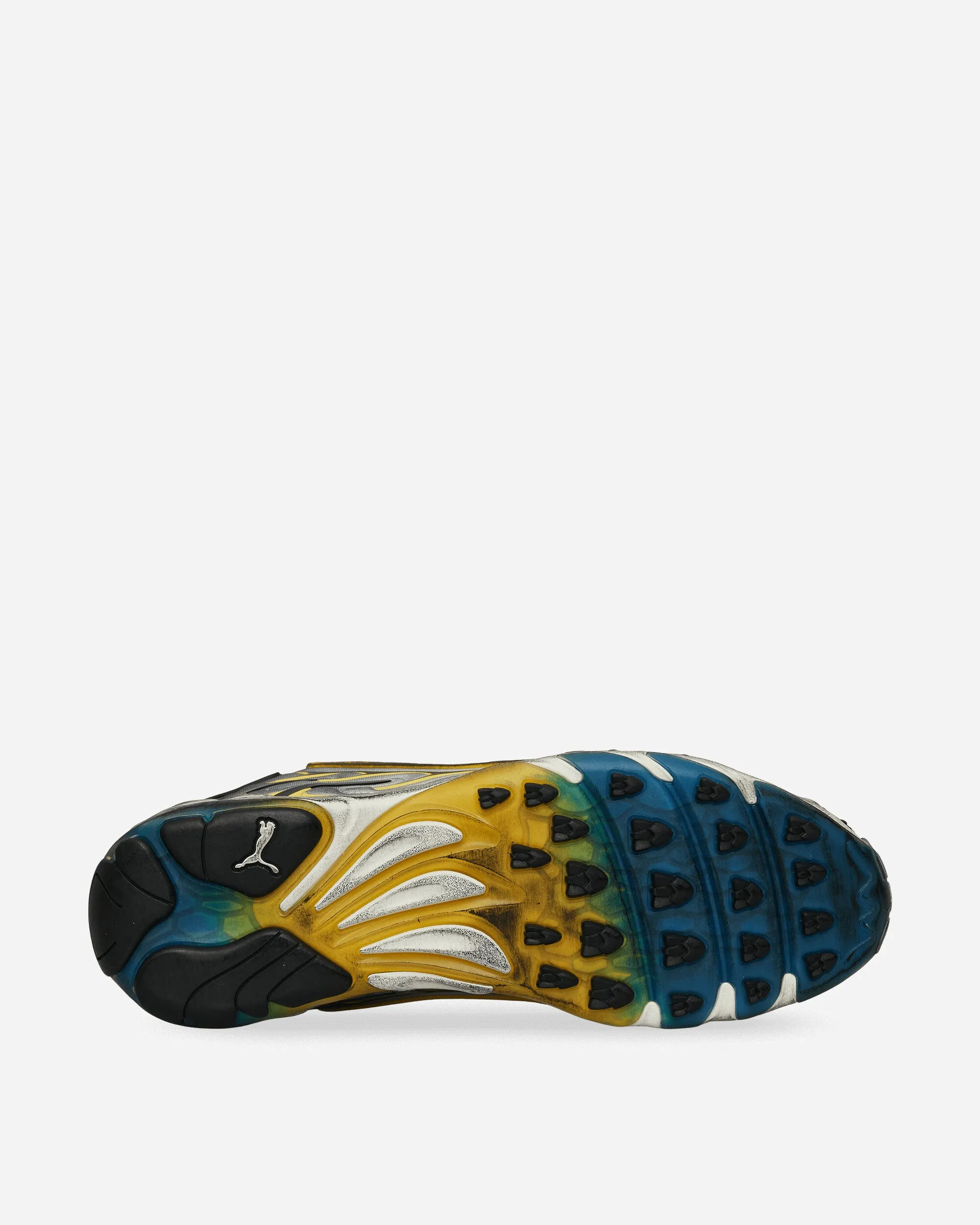 A$AP Rocky Inhale Distressed Neoprene Sneakers Warm White / Puma Black / Yellow Iconic look