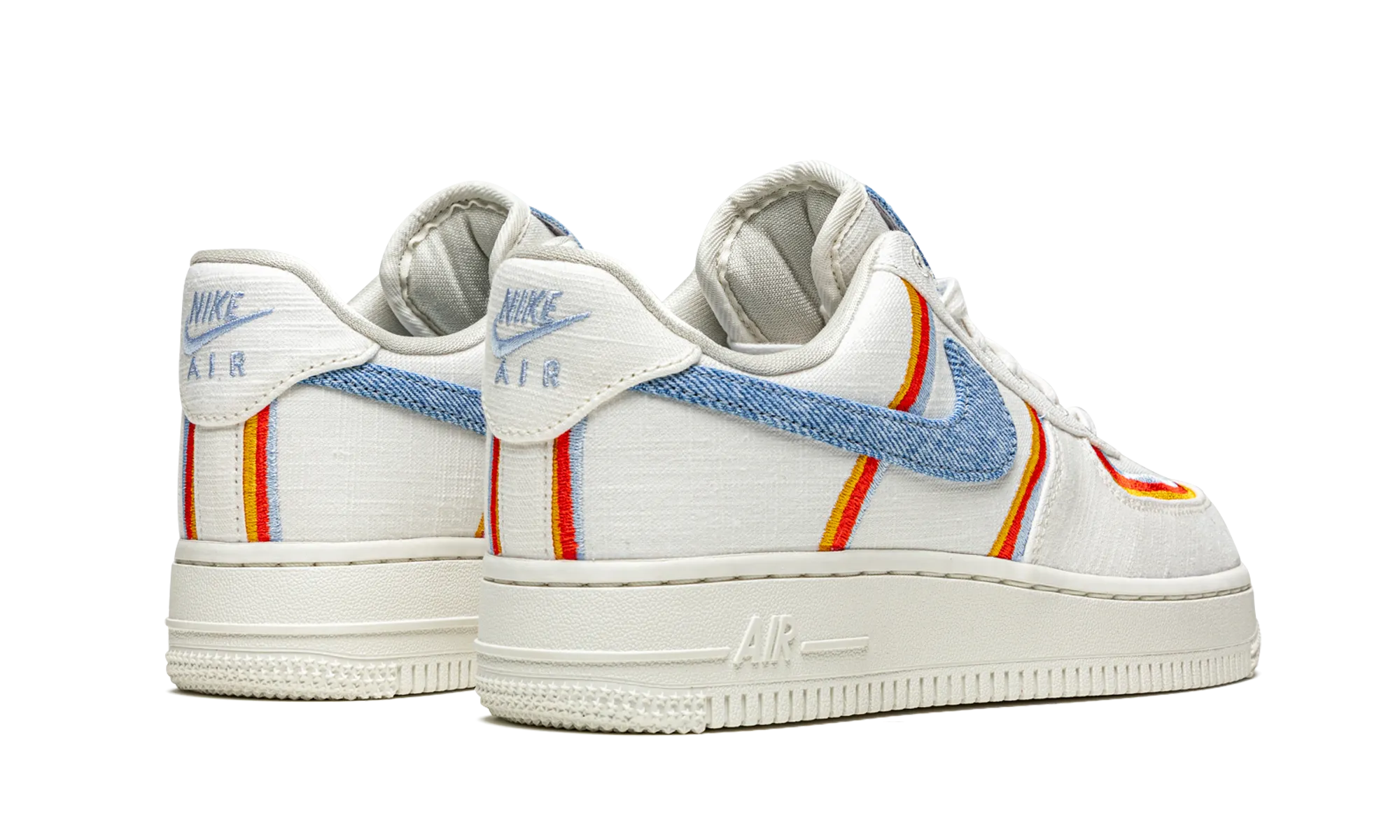 SuedeUpper Durable Rubber Treads AIR FORCE 1 '07 LV8 MNS WMNS "Denim Swoosh"