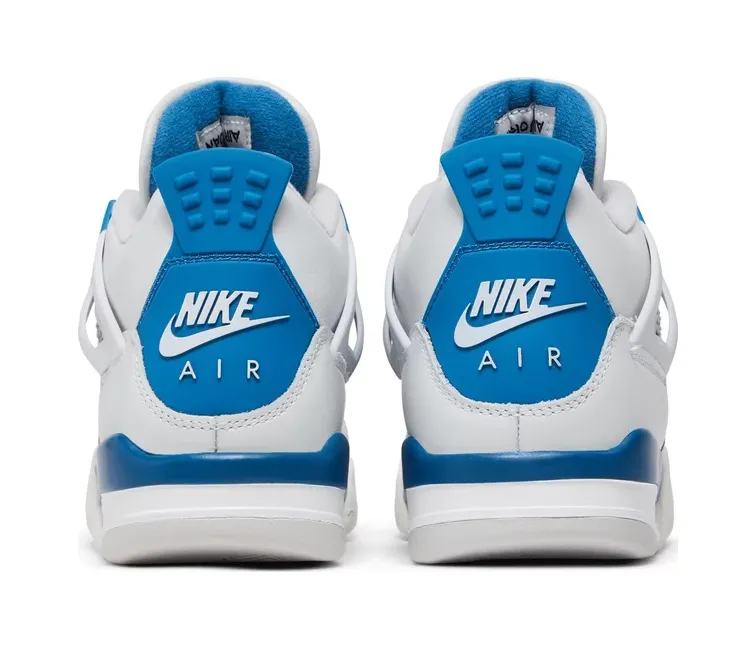 Asymmetric Lacing Designs (GS) Nike Air Jordan 4 Retro (Military Blue)