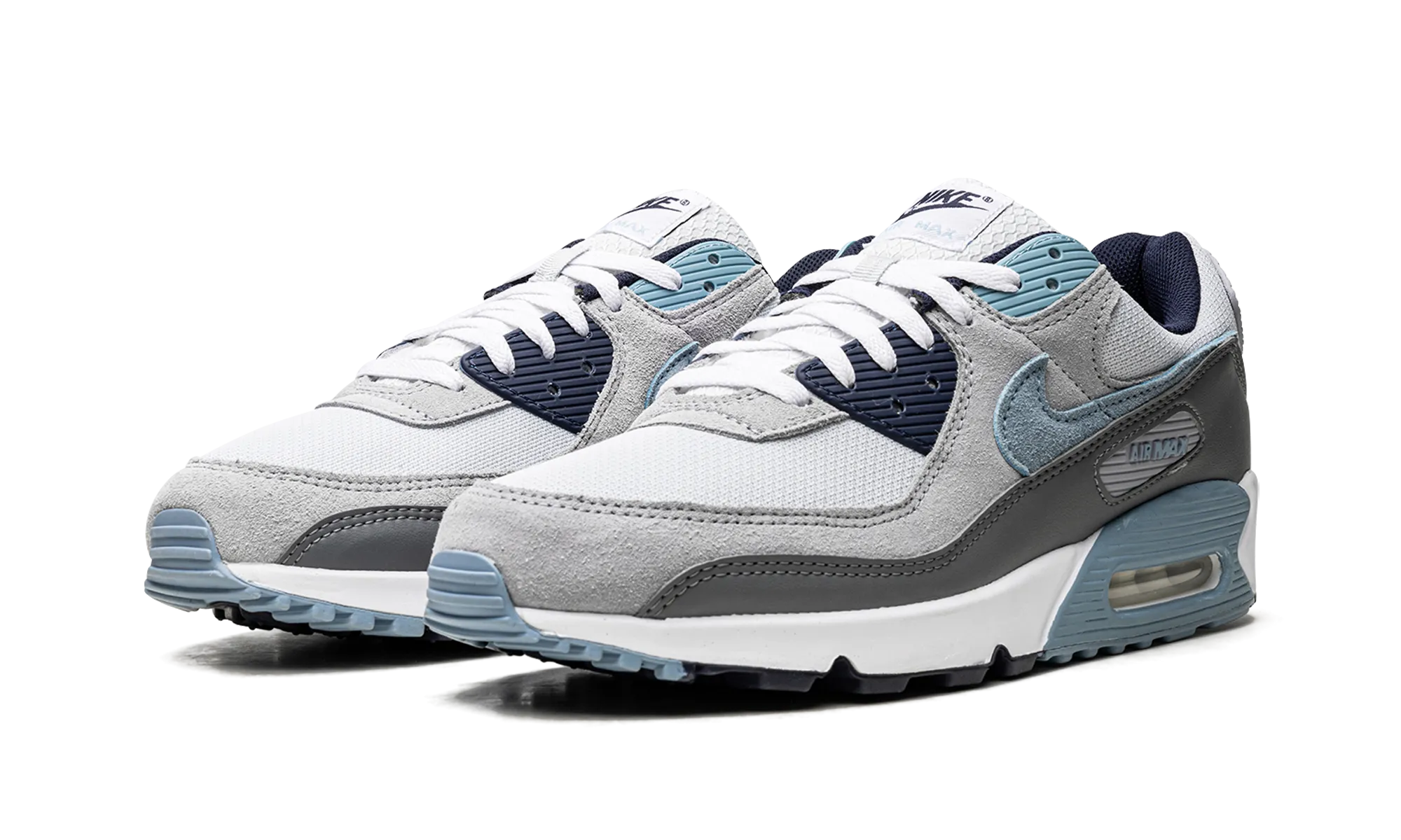 high - visibility Air Max 90 "Pure Platinum Warm Blue"