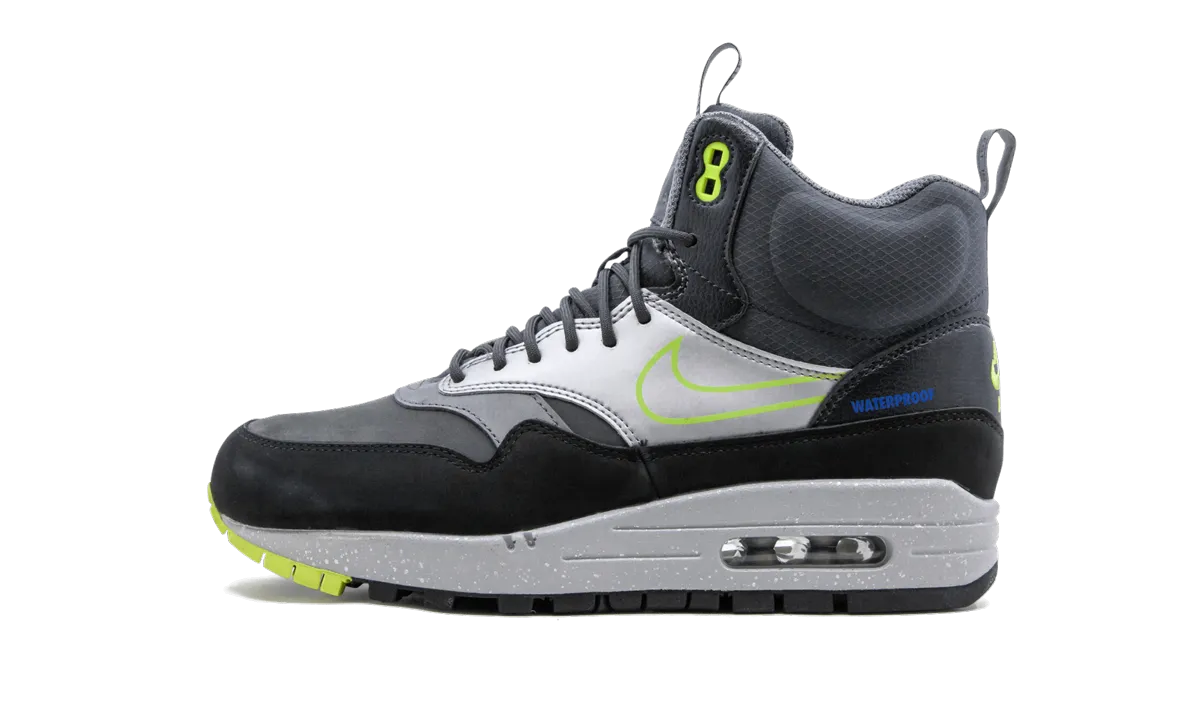 AIR MAX 1 MID SNKRBT P MNS WMNS "Black Volt" waterproof synthetic shoes toe - bumper