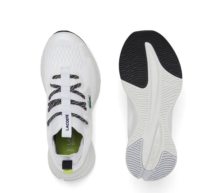 Women's Lacoste Run Spin Comfort 222 1 (White/Purple) Fast Movement Sneaker Cleaner