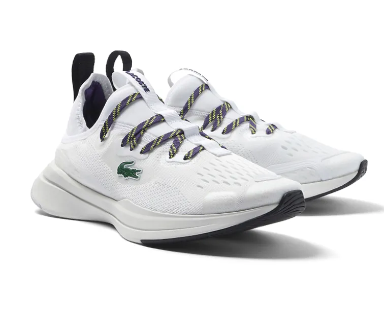 Women's Lacoste Run Spin Comfort 222 1 (White/Purple) High Rebound Formula Sleek Wear