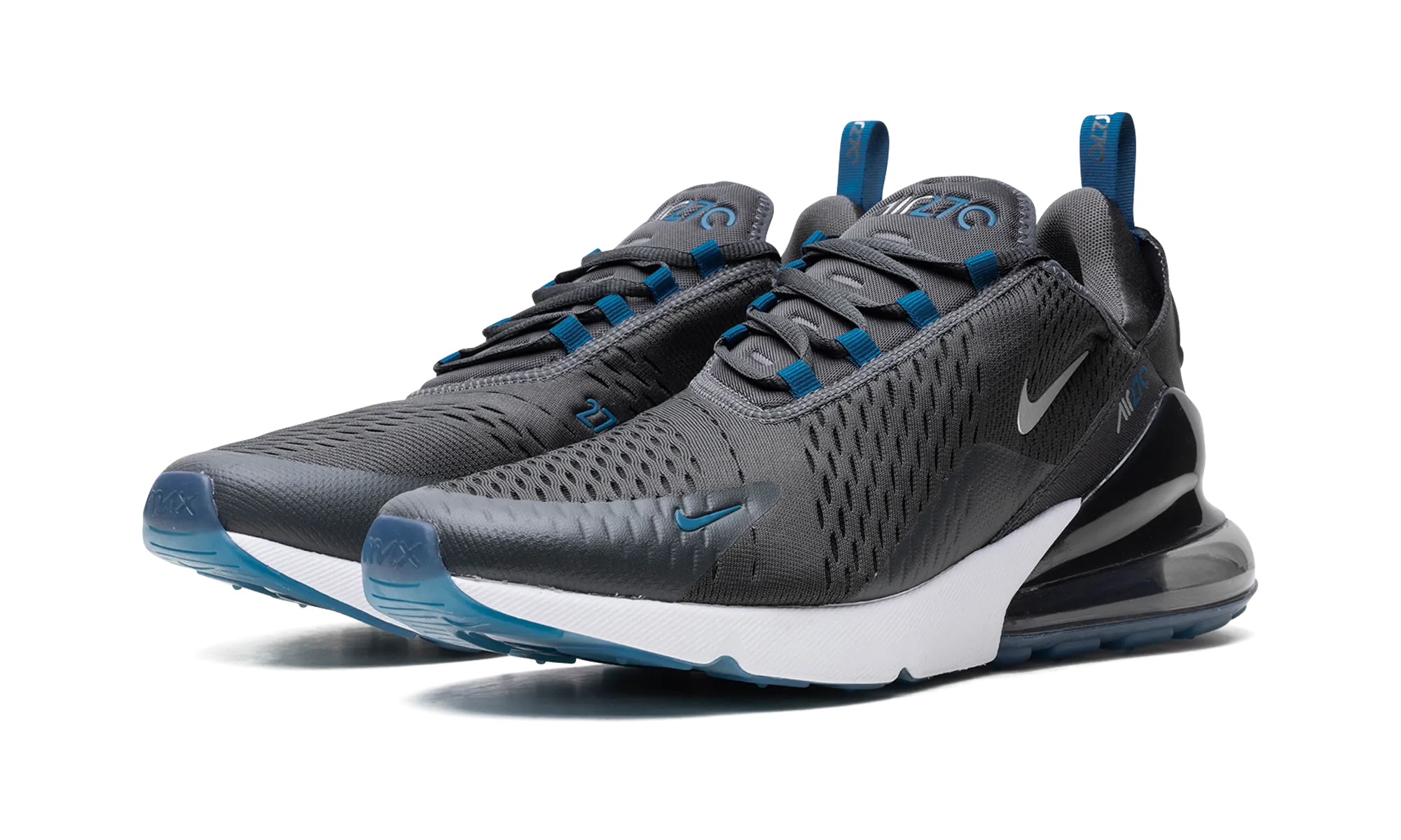 Air Max 270 "Anthracite Industrial Blue" beginner - friendly running shoes Responsive cushioning