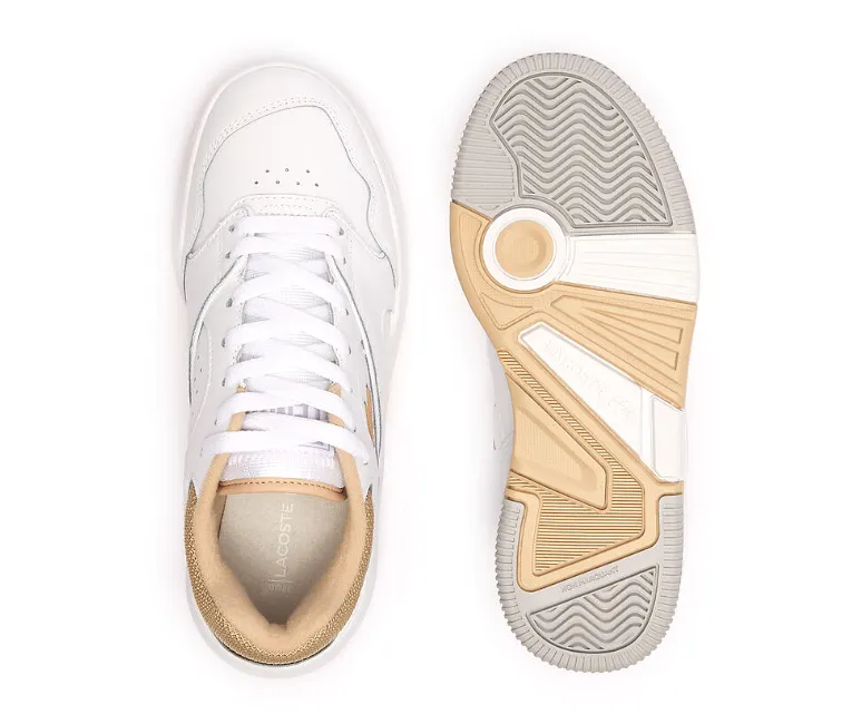 Women??s Lacoste Lineshot 124 2 SFA (White/Light Brown) Stable Landing Microperforated Ventilation