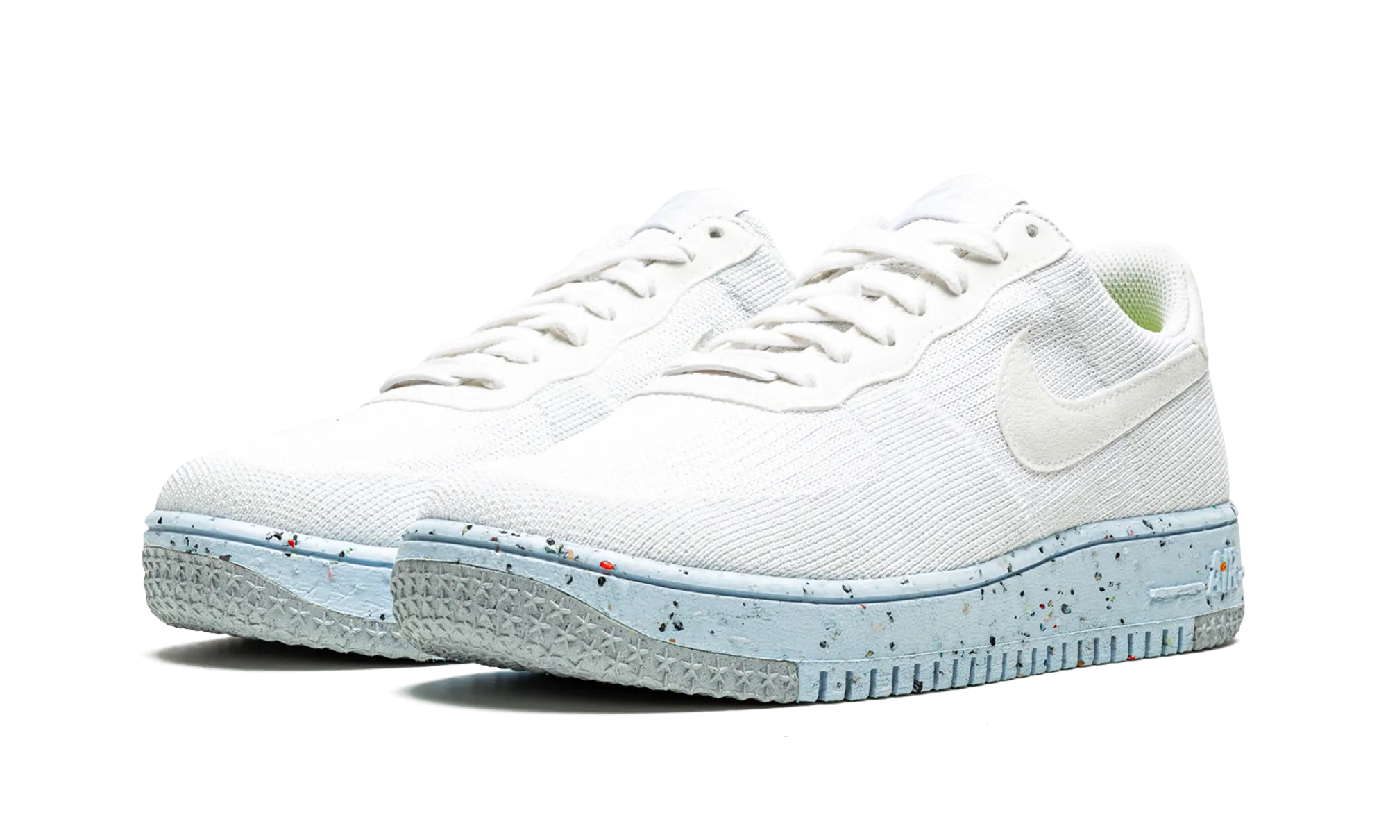 Abrasion resistant Effortless Fit AIR FORCE 1 CRATER FLYKNI MNS WMNS "White"