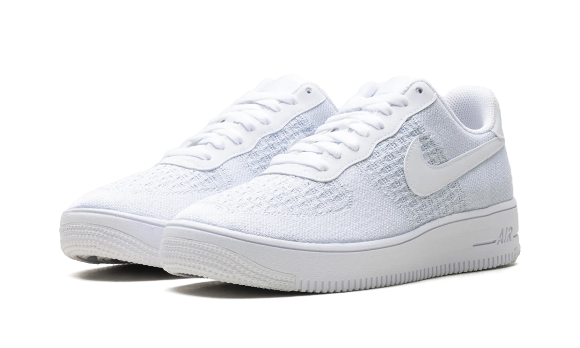 AIR FORCE 1 FLYKNIT LOW 2.0 "PURE PLATINUM" zipper Breathable Edge