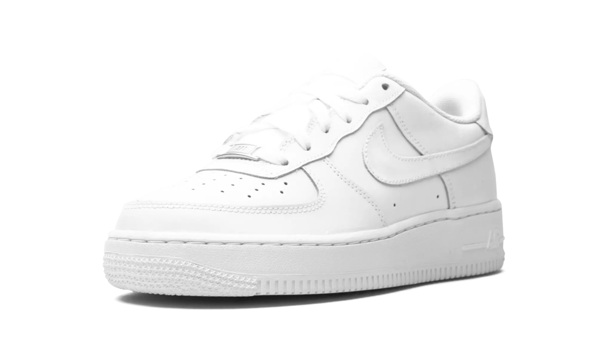 Walk Casual Bold flair Air Force 1 GS "White on White"
