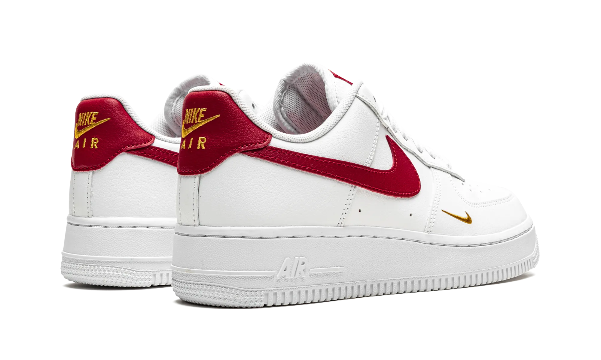 AIR FORCE 1 LO ESSENTIAL MNS WMNS "White / Gym Red" Soft Collar Lining Enhanced Ankle Support