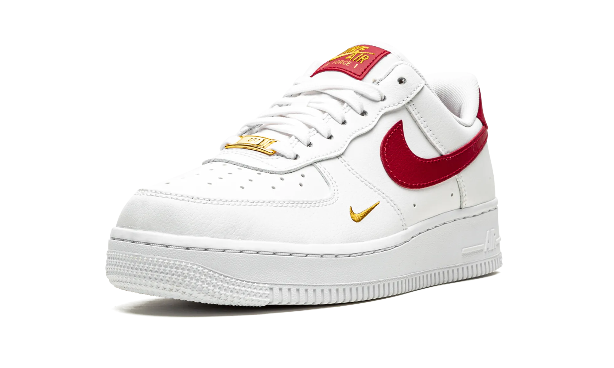 AIR FORCE 1 LO ESSENTIAL MNS WMNS "White / Gym Red" Lace System Soft Material