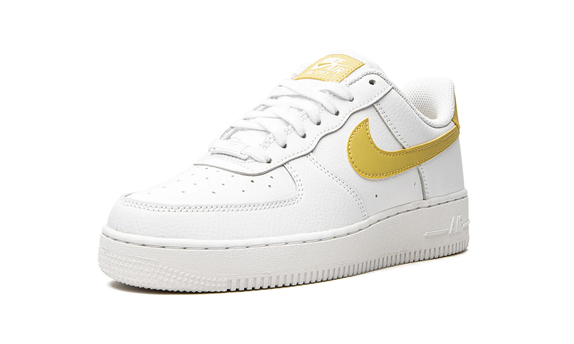 Durable TPR Outsole Warm Lining AIR FORCE 1 LO MNS WMNS "White / Saturn Gold"