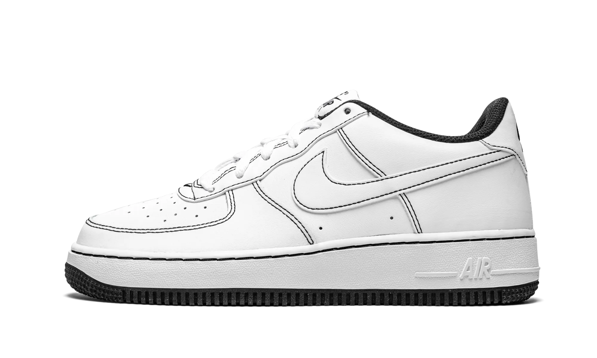 Durable Mesh Air Force 1 Low '07 GS "Contrast Stitching - White / Black"