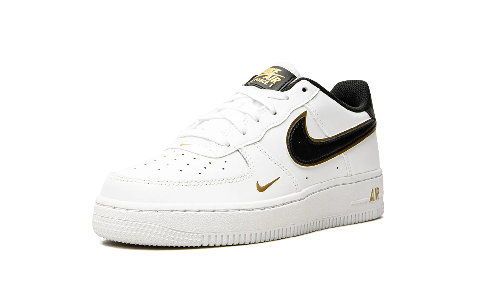 Air Force 1 Low '07 LV8 GS "Double Swoosh White Metallic Gold" Natural Cushion