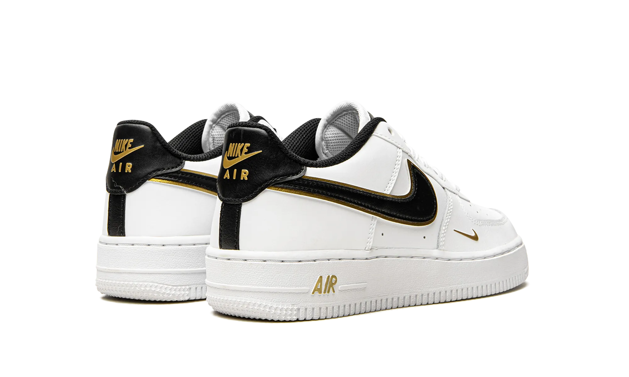 Air Force 1 Low '07 LV8 GS "Double Swoosh White Metallic Gold" Breathable Airflow Channels