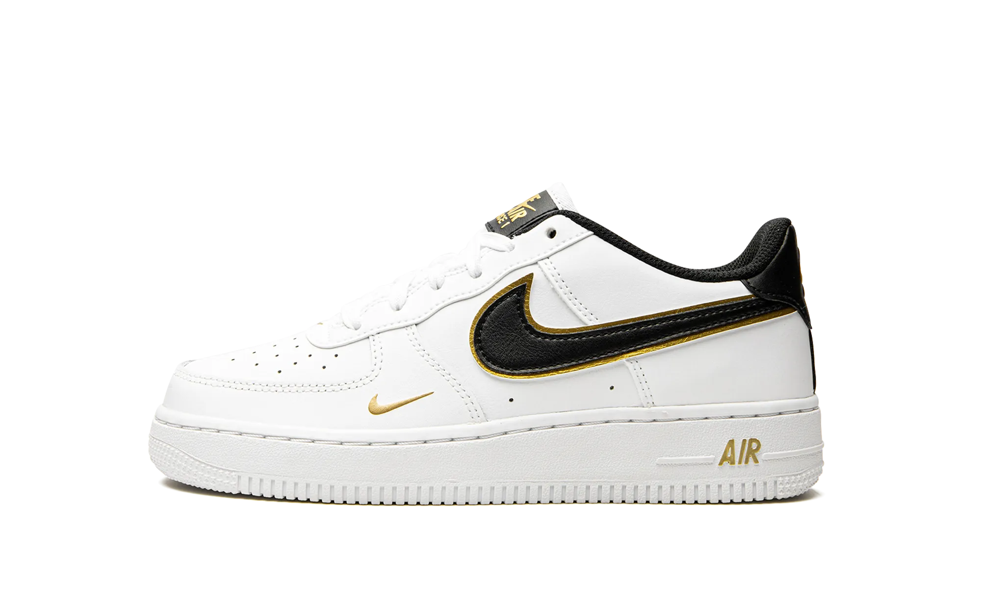 Air Force 1 Low '07 LV8 GS "Double Swoosh White Metallic Gold" Aramid Fiber Reinforcement Hydrophobic Upper Coating