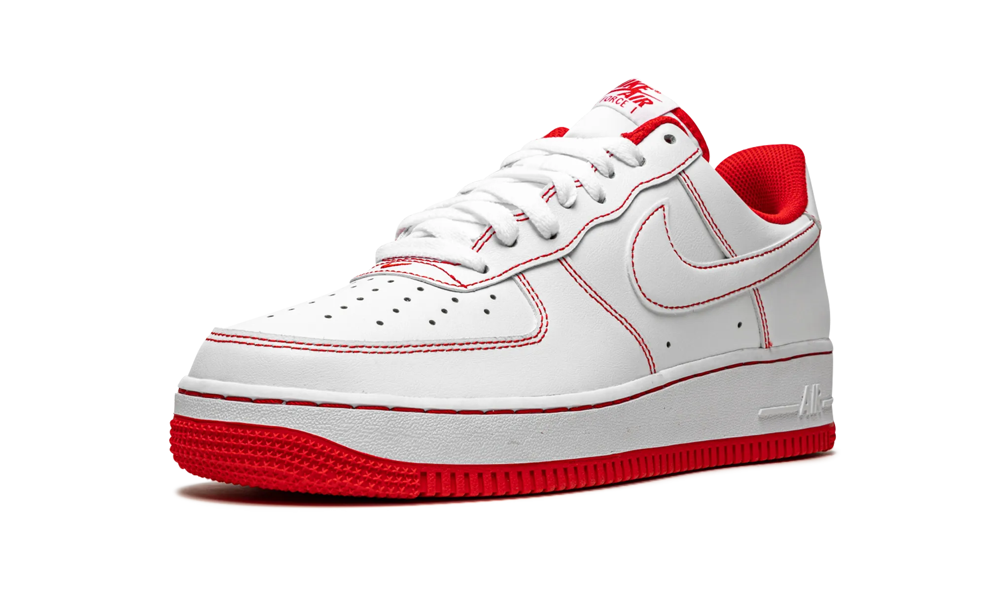 Air Force 1 Low '07 "Contrast Stitch - White University Red" Reinforced toe cap