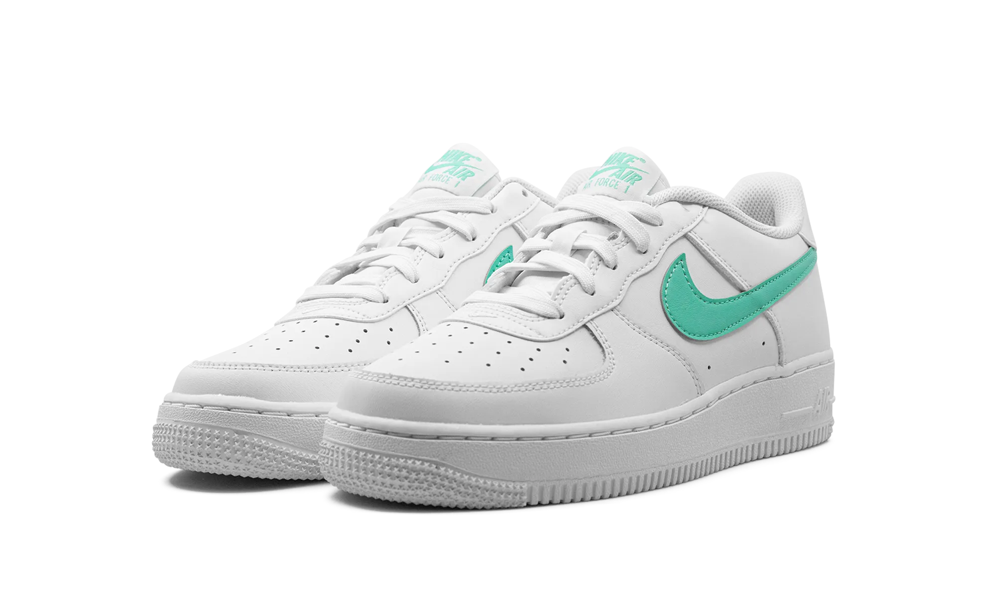 Clean Form Stretch Fabric Air Force 1 Low GS "Summit White Emerald Rise"