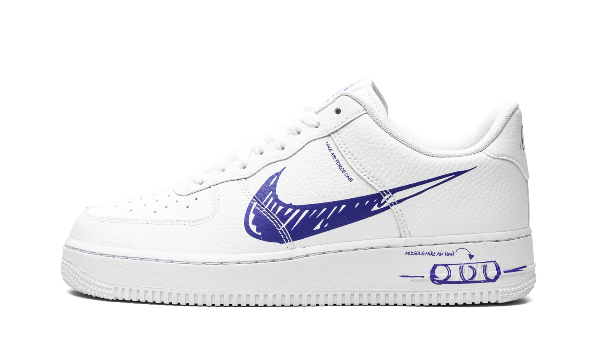 Athleisure Fit Bend Support Air Force 1 Low "Scribble - Royal Blue"