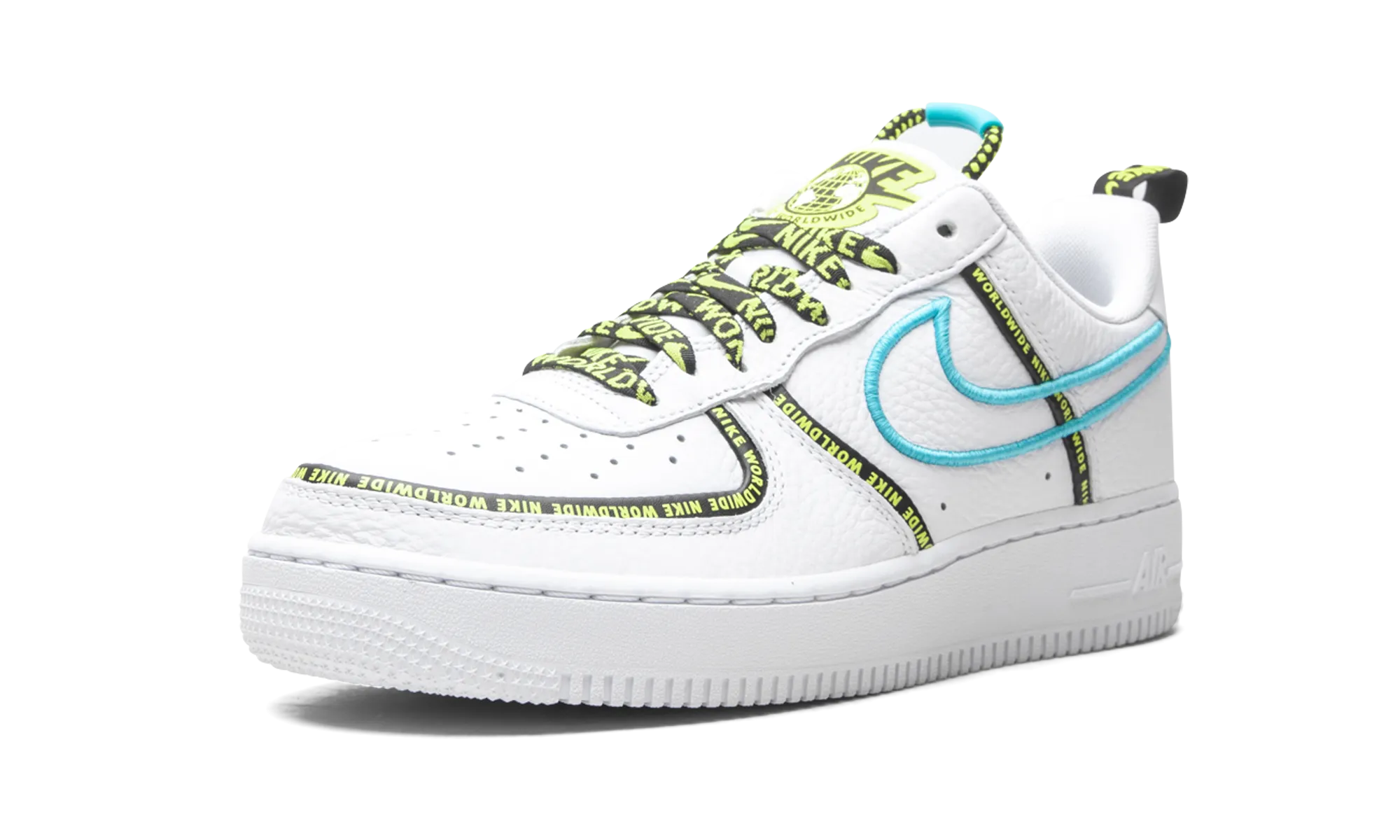 Air Force 1 Low "Worldwide White Blue Fury Volt" Hybrid style Easy Styling
