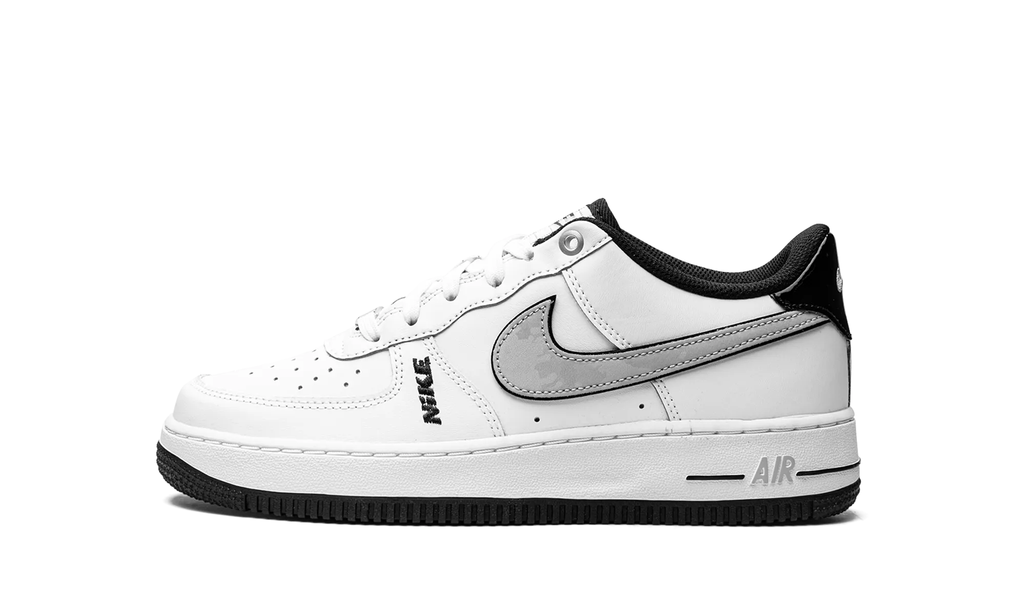 Shock Dissipating Variable Density Padding AIR FORCE 1 LV8 GS "Motocross White Grey Black"