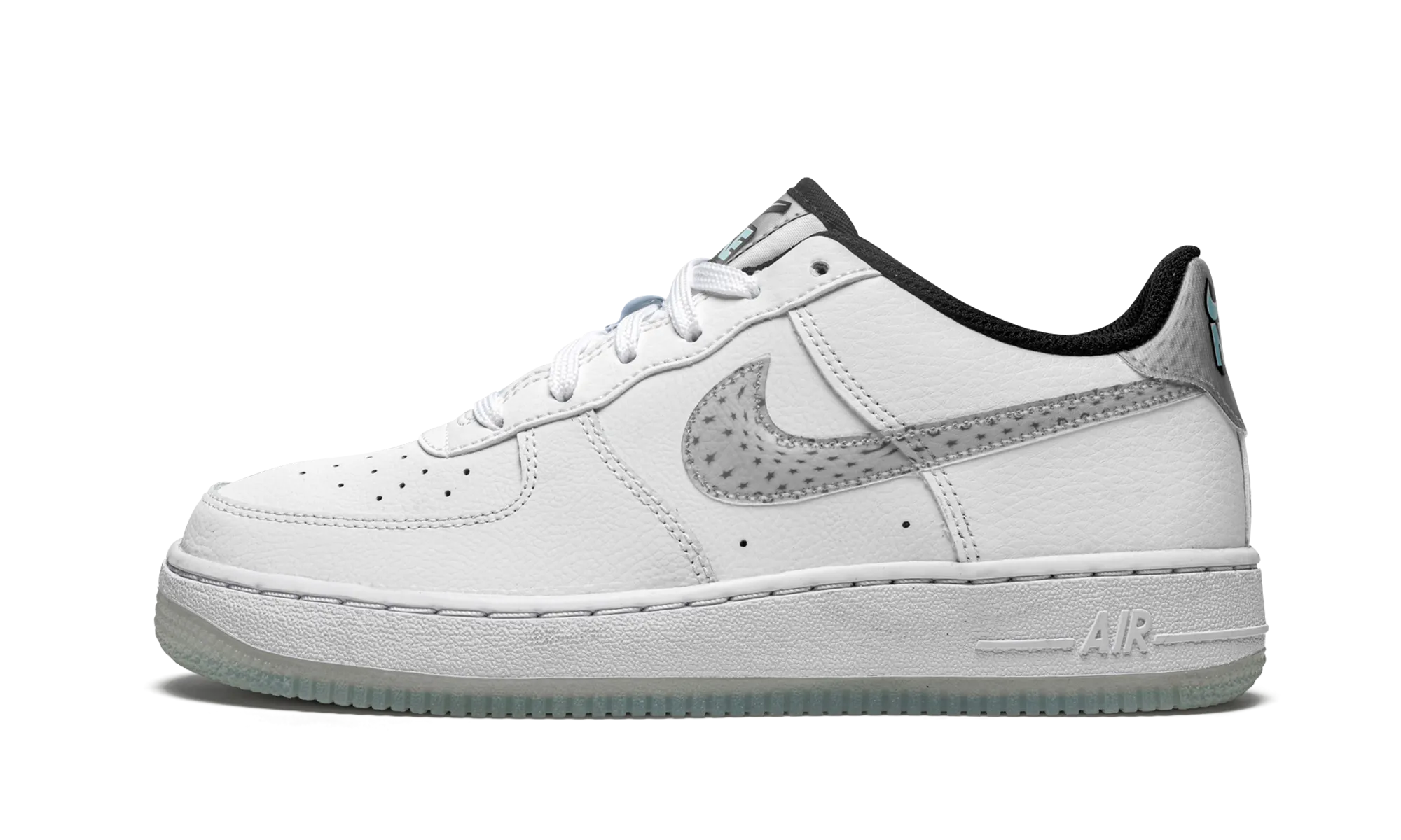 Breathable Knit Upper Stride Boost Air Force 1 LV8 KSA GS "White / Glacier Blue"