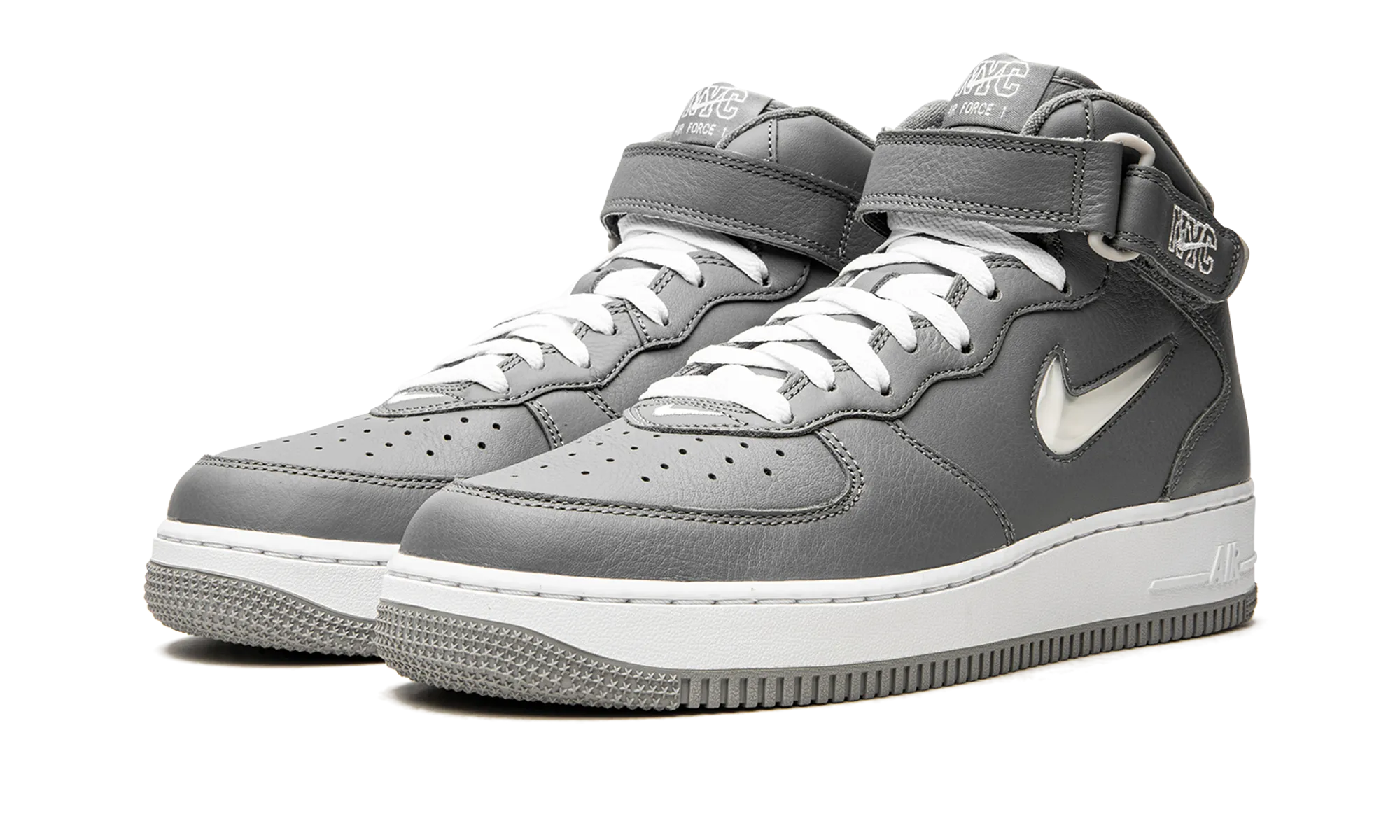 Precision Stitching Lace Up Design Air Force 1 Mid QS "Jewel NYC Cool Grey"