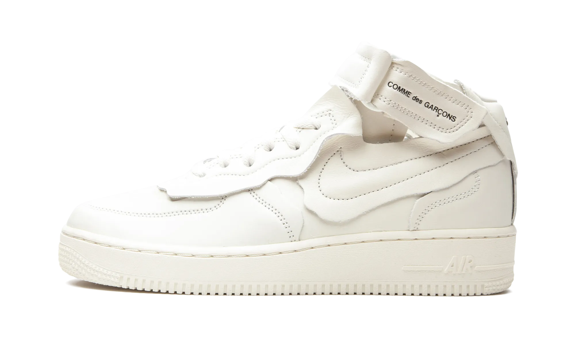 Run Fast AnkleSupport Air Force 1 Mid "Comme des Garcons White"