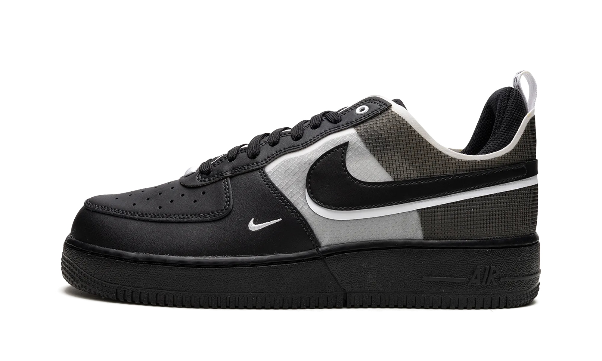 Air Force 1 React "Black / White" Elastic Lace System