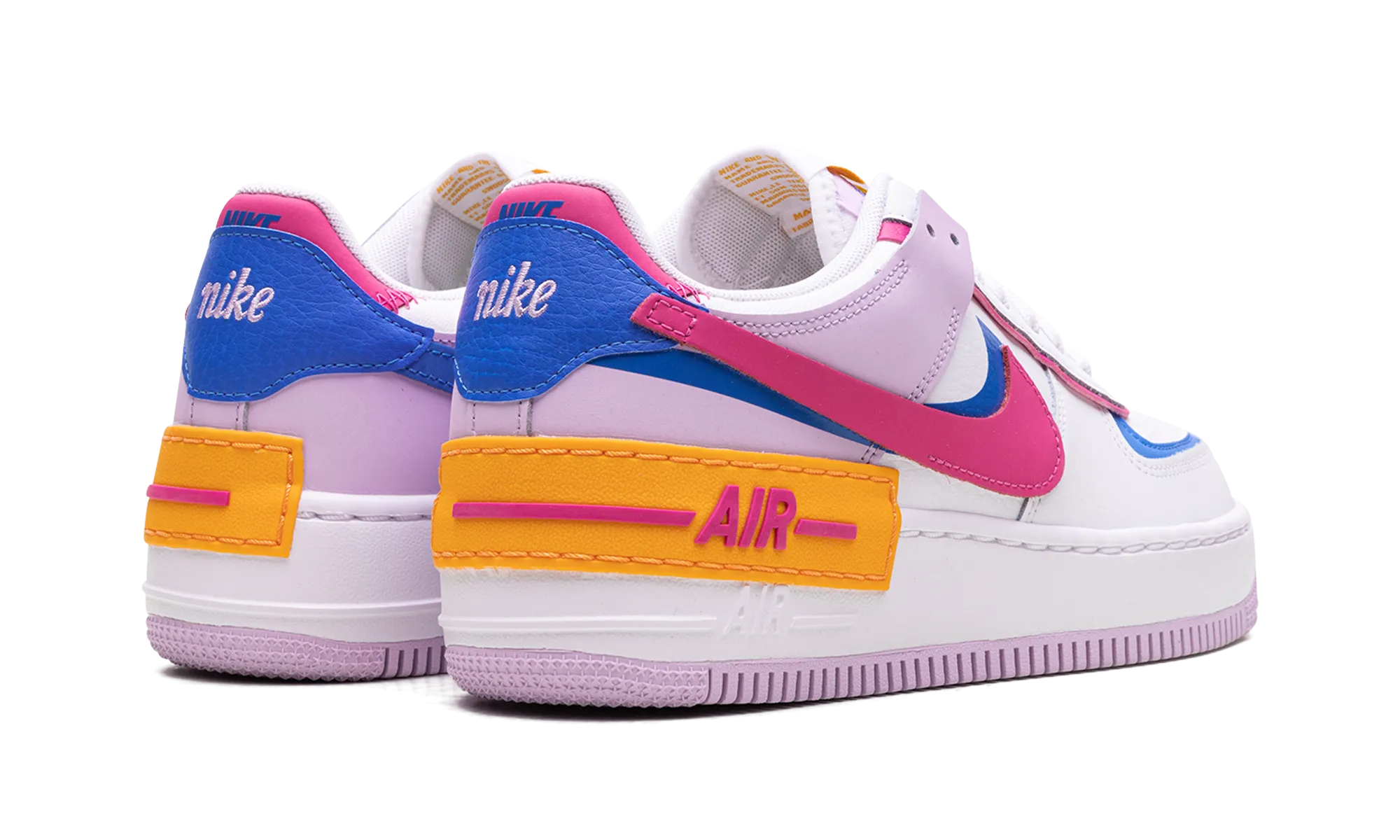 Air Force 1 Shadow WMNS "90's Multicolor" Snug Heel Lock Fit Comfort Canvas