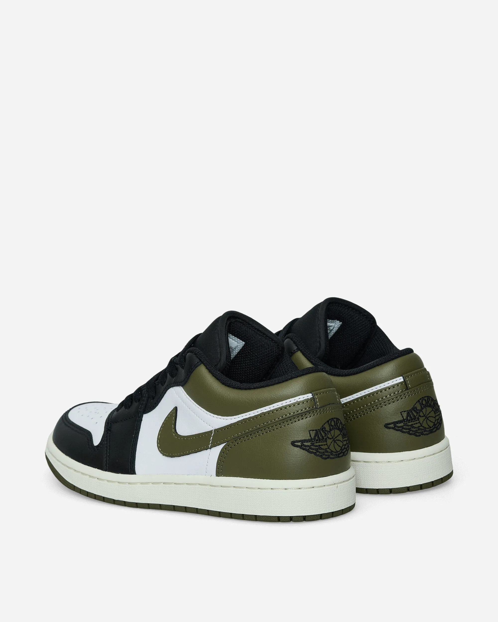 Ventilated Air Jordan 1 Low Sneakers Black / Medium Olive