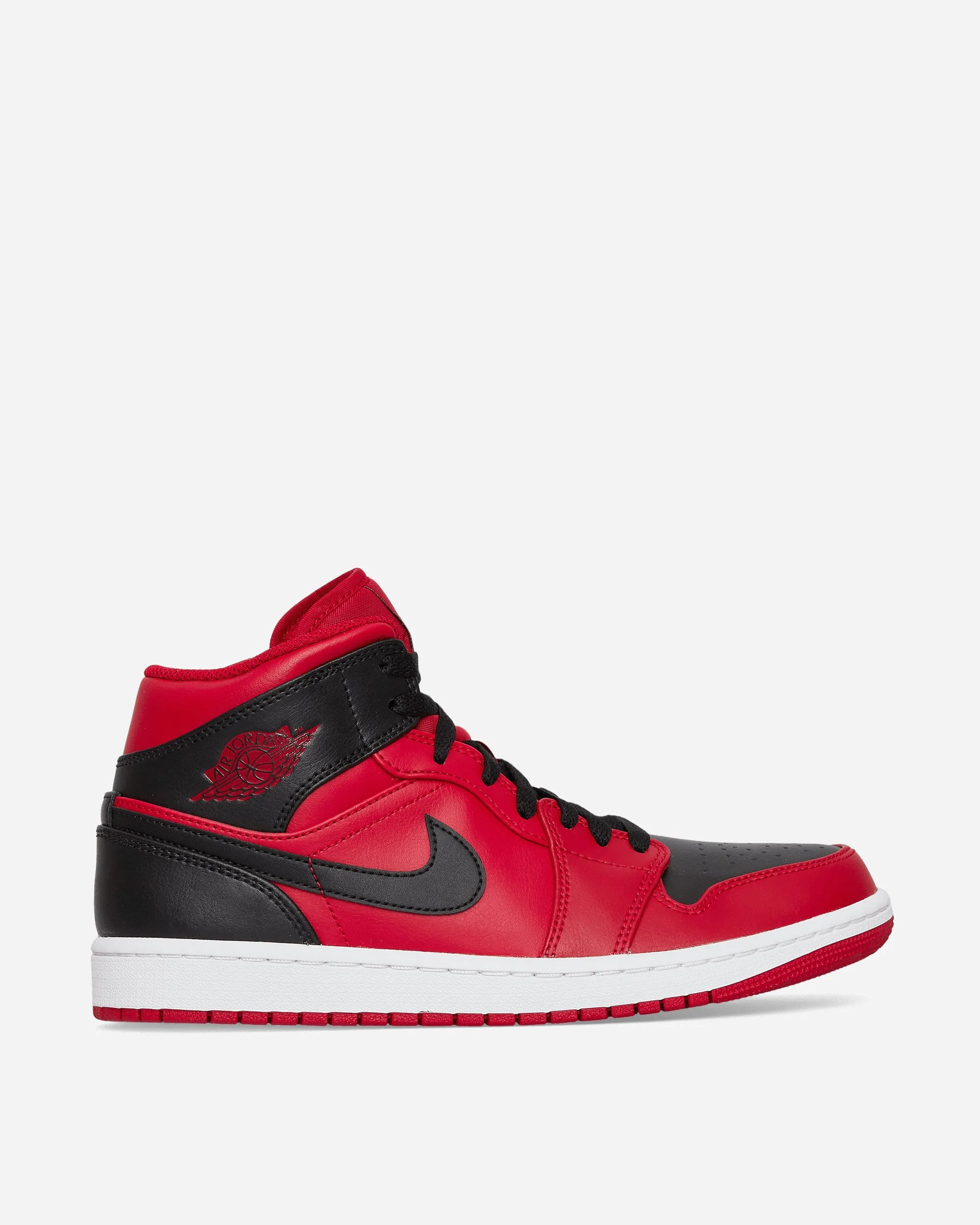 Air Jordan 1 Mid Sneakers Gym Red / Black Dual Density Adjustable Laces