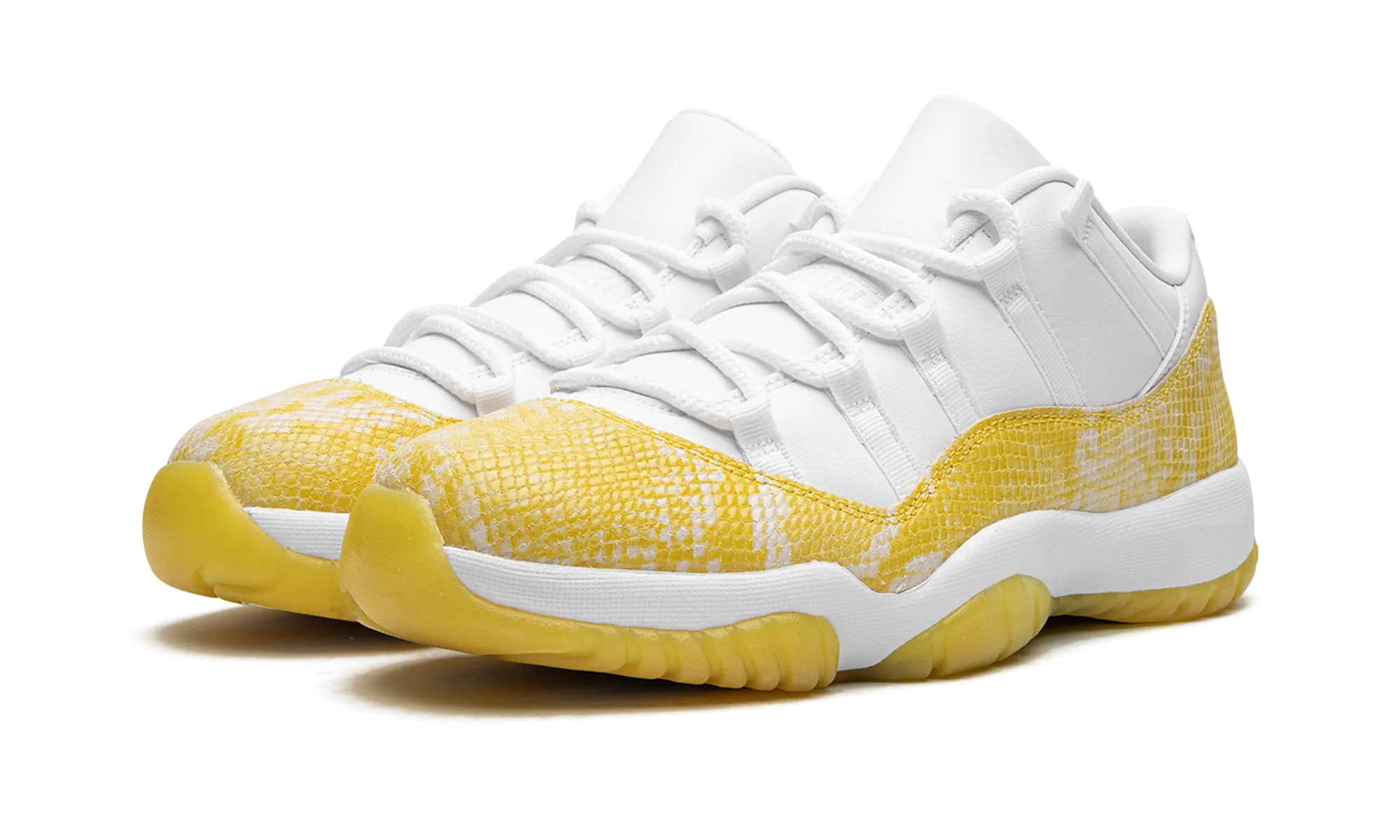 Perforated Insoles Durable Traction Pattern AIR JORDAN 11 LOW WMNS "Yellow Snakeskin"