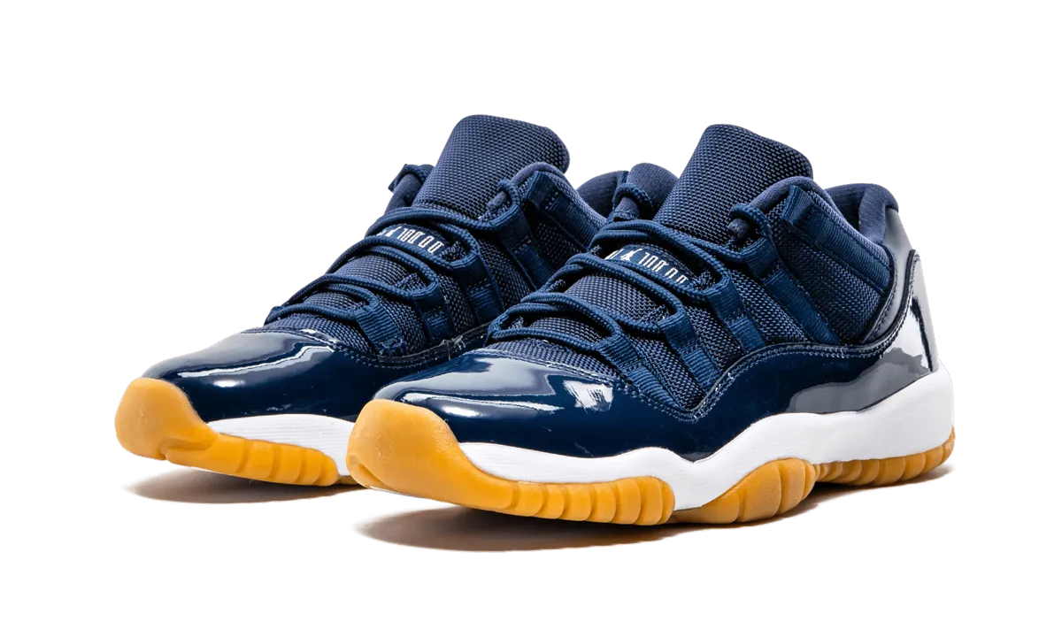 Bonded Overlay Construction Lateral Support Frame Air Jordan 11 Retro Low GS "Midnight Navy"