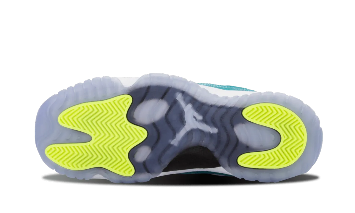 Flexible Transition Zone Tech Core Air Jordan 11 Retro Low GS "Turbo Green"