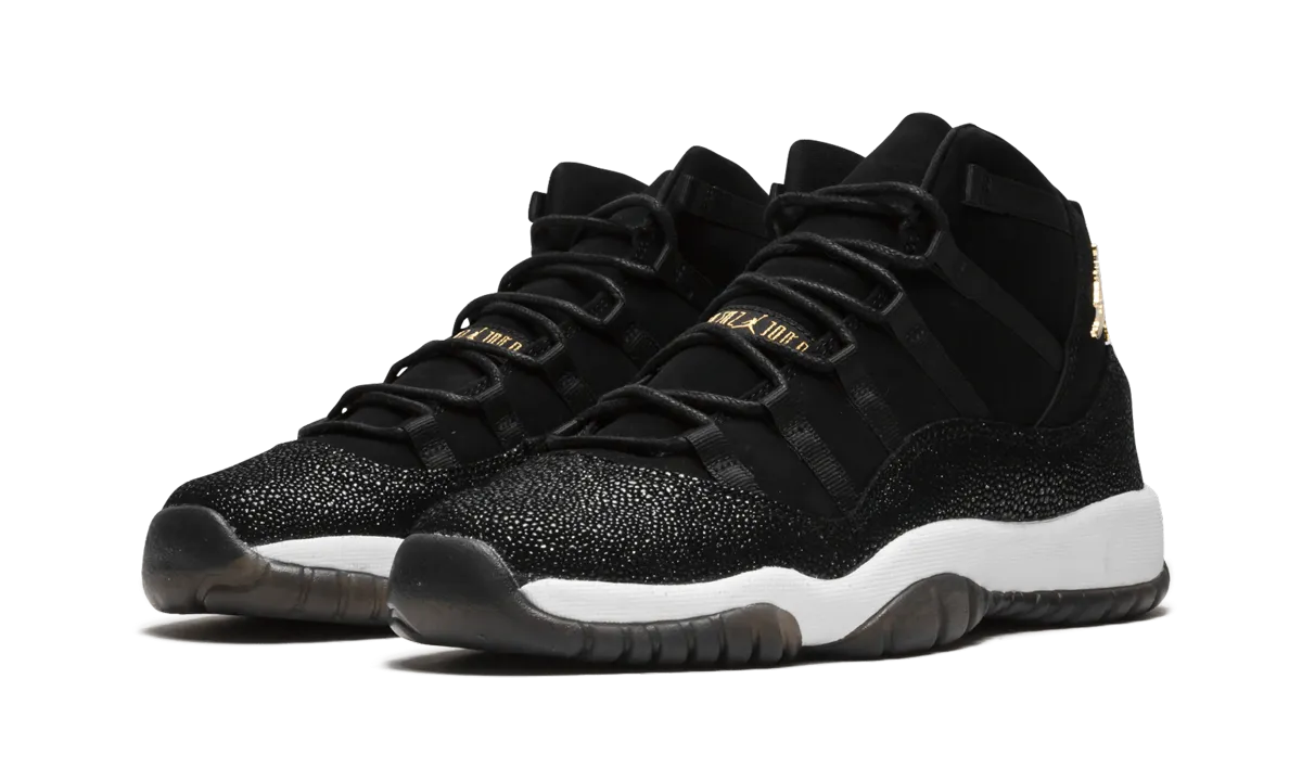 On Court Pressure Mapped Cushion Air Jordan 11 Retro Prem HC GS "Heiress Black Stingray"